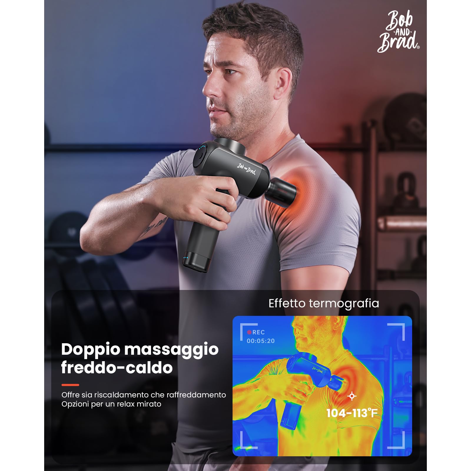 Bob and Brad X6 Pro Max pistola massaggio nero caldo freddo