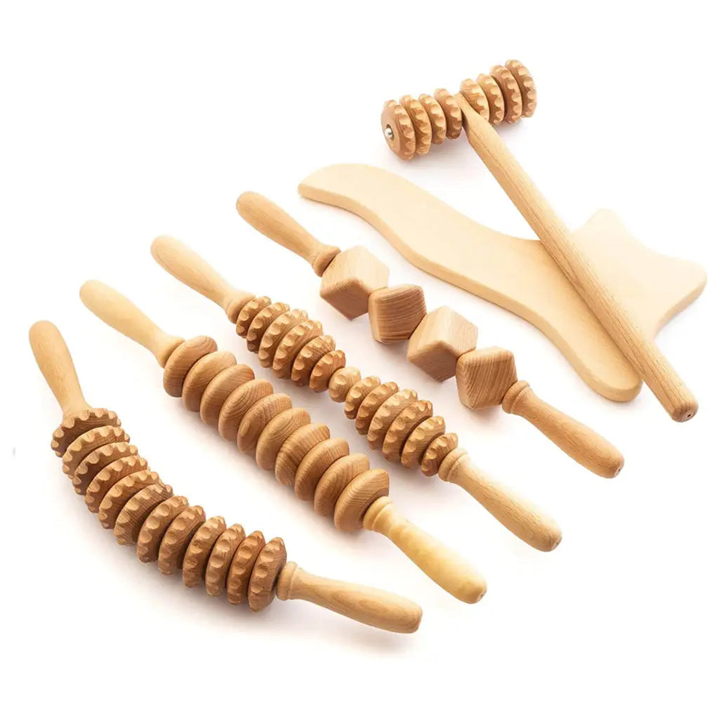 Tuuli Massaggiatori legno set massaggio faggio 6 pezzi