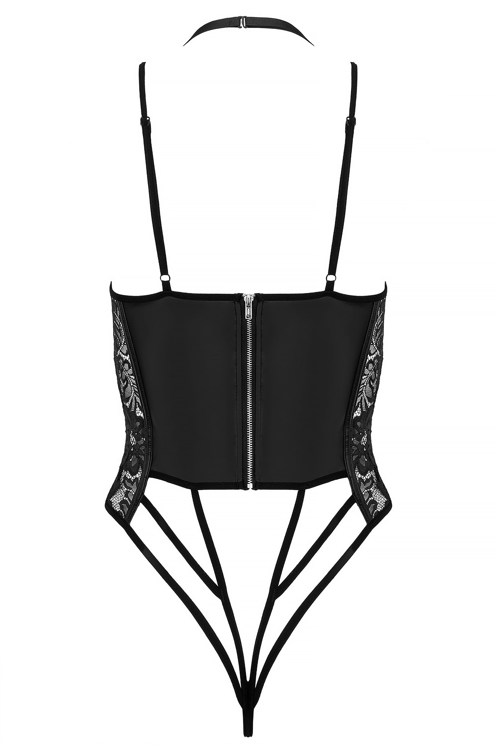 Kotek Bodys body wetlook nero S/M pizzo schiena lacci