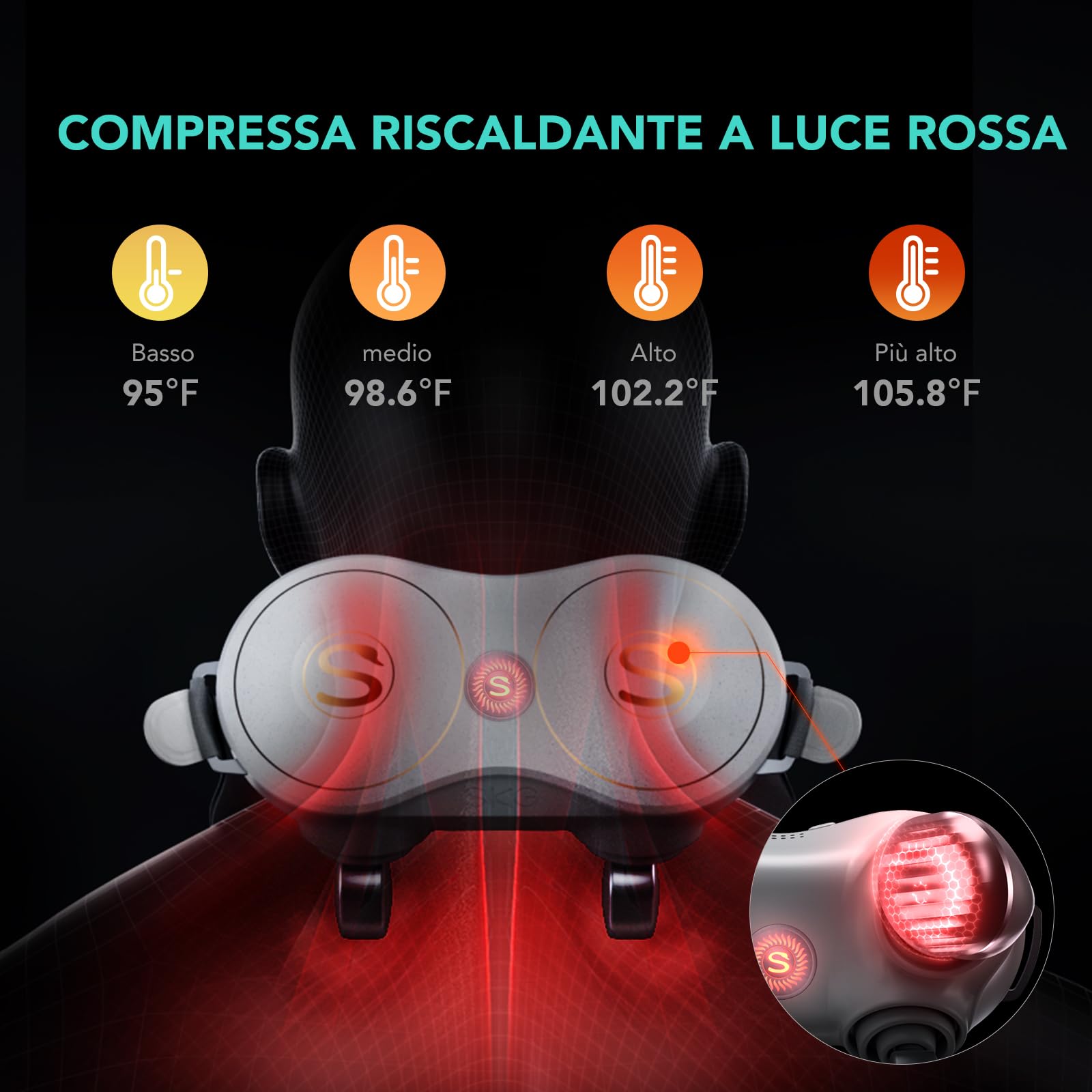 SKG H7 massaggiatore collo elettrico calore 4D