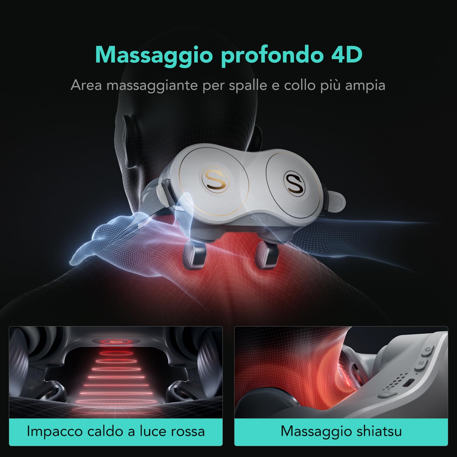 SKG H7 massaggiatore collo elettrico calore 4D