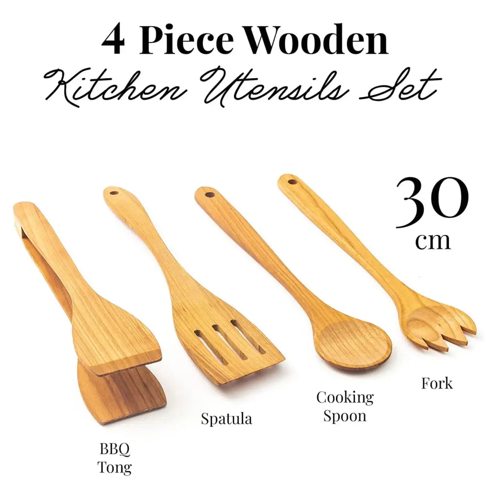 Tuuli Utensili cucina legno ciliegio set 4 pezzi 30 cm