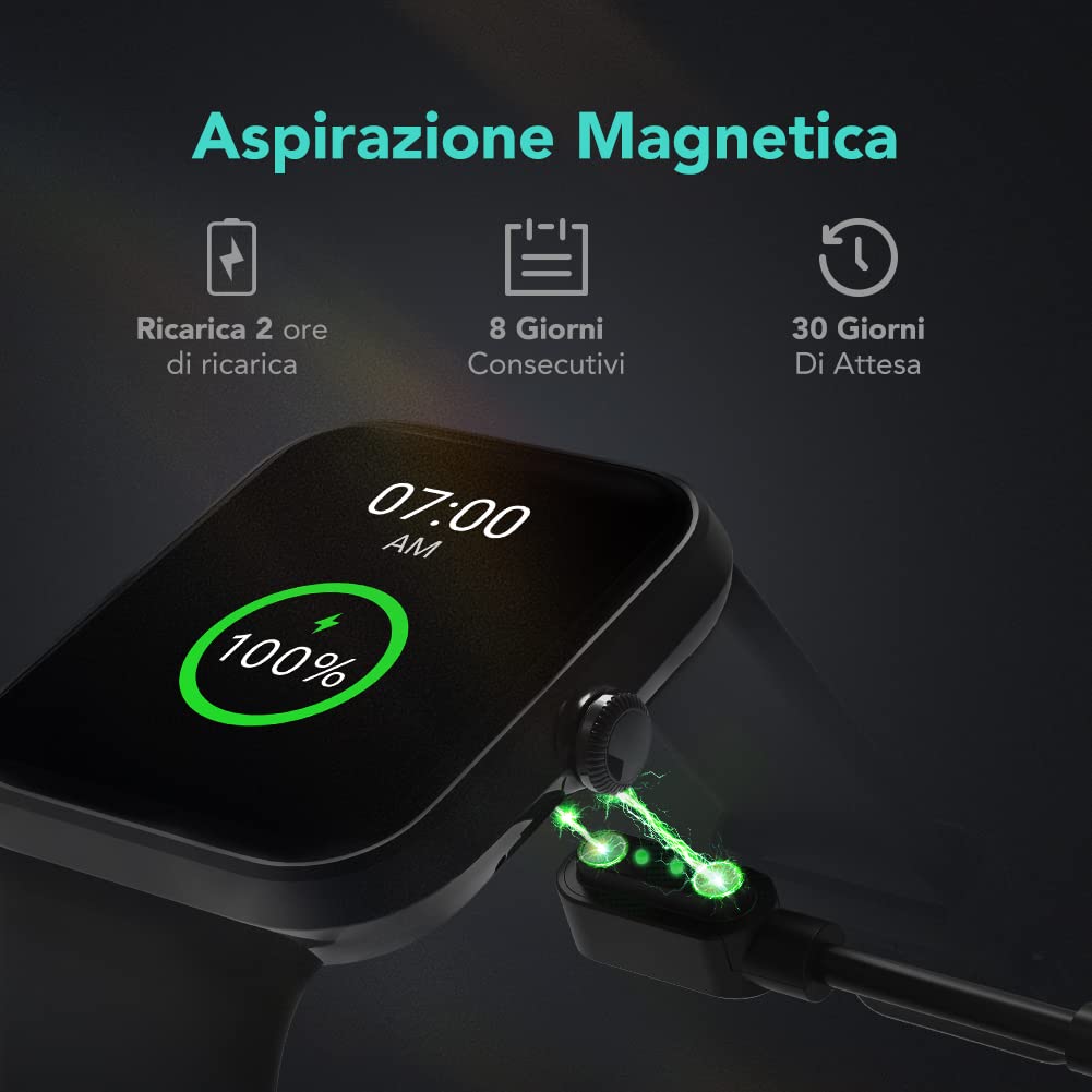 SKG V7 smartwatch orologio intelligente nero 1,7"