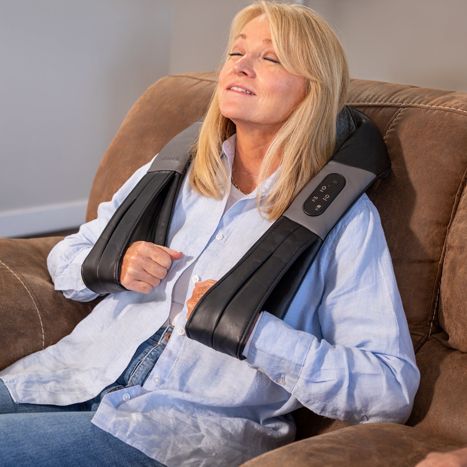 Nekteck Neck & Back Massager Shiatsu Collo Schiena Nero 16 Nodi
