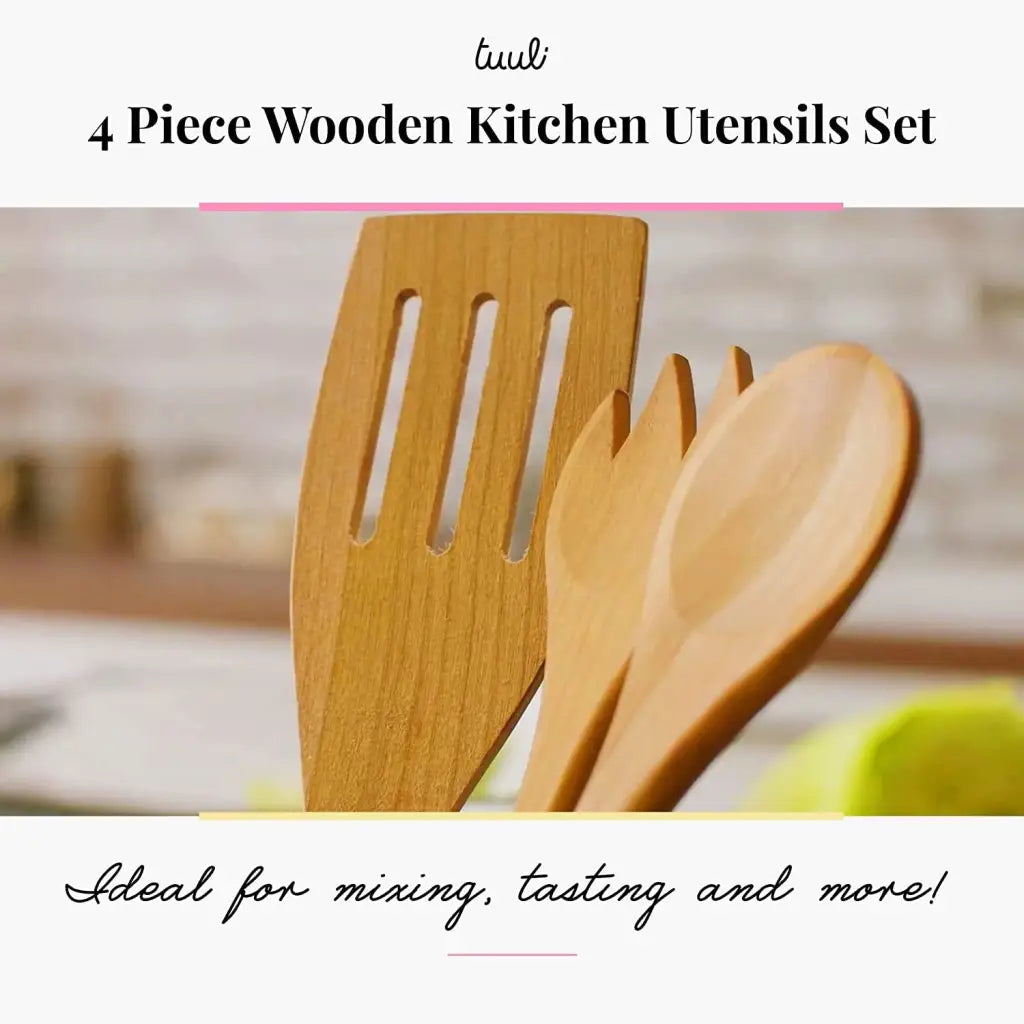 Tuuli Utensili cucina legno ciliegio set 4 pezzi 30 cm