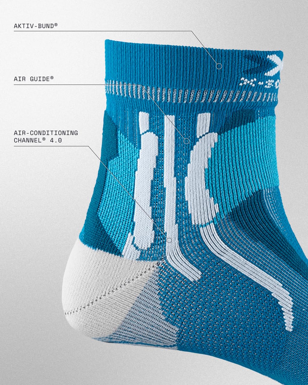 X-Socks Run Calze Running 42-44 Blu ventilate unisex