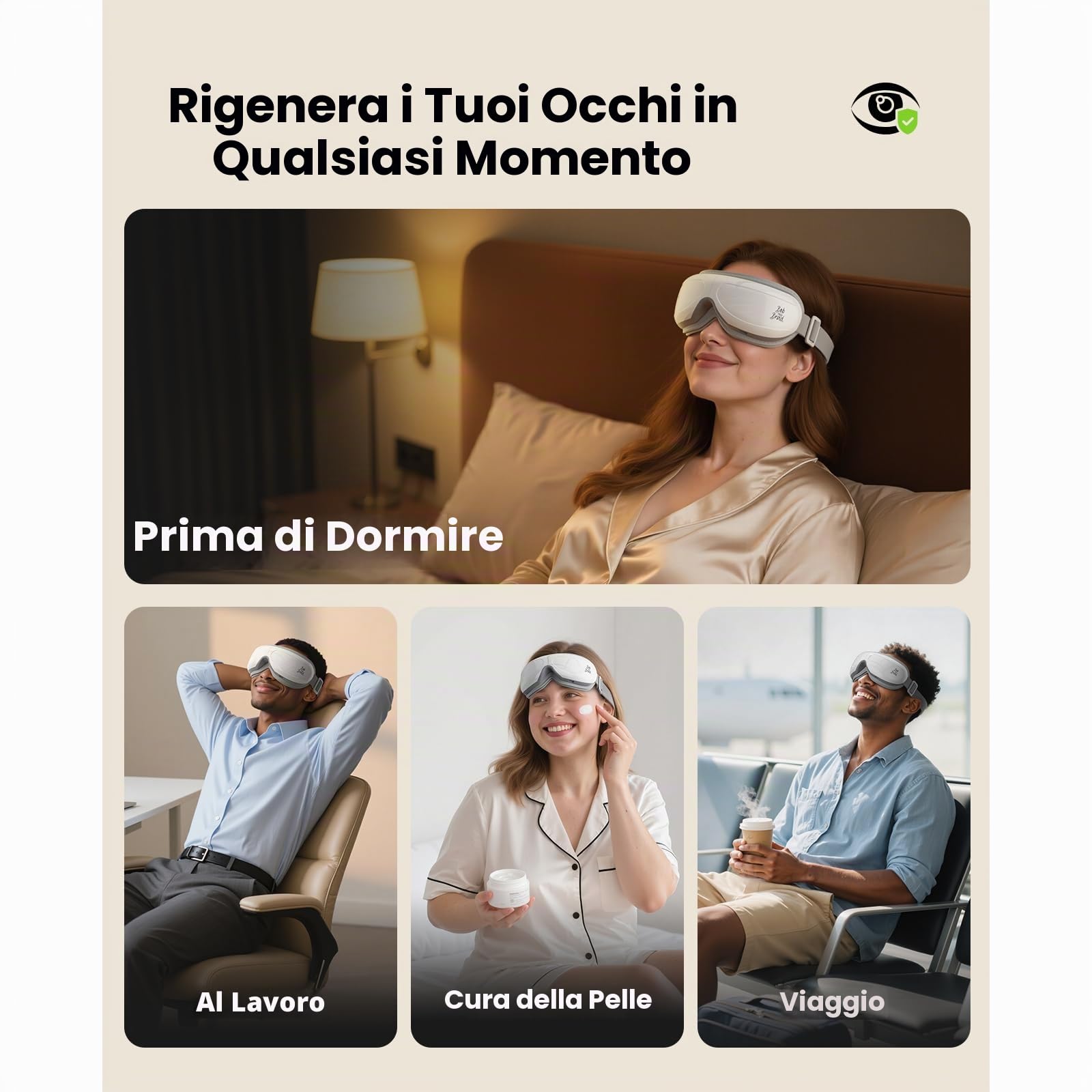 Bob and Brad Eye massaggiatore occhi bianco telecomando calore