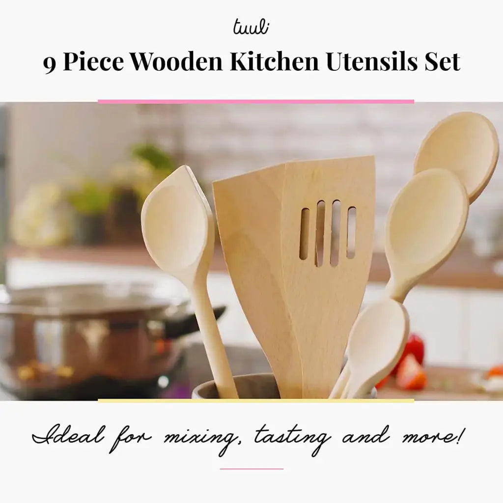 Tuuli Utensili Cucina legno faggio set 9 pezzi
