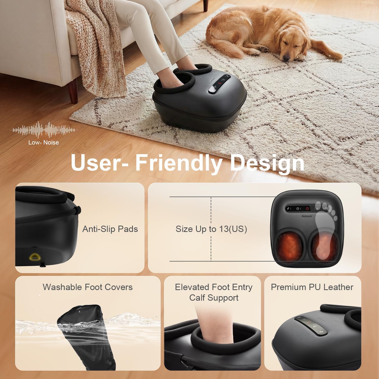 Nekteck Foot Massager Massaggiatore Piedi Shiatsu con Calore