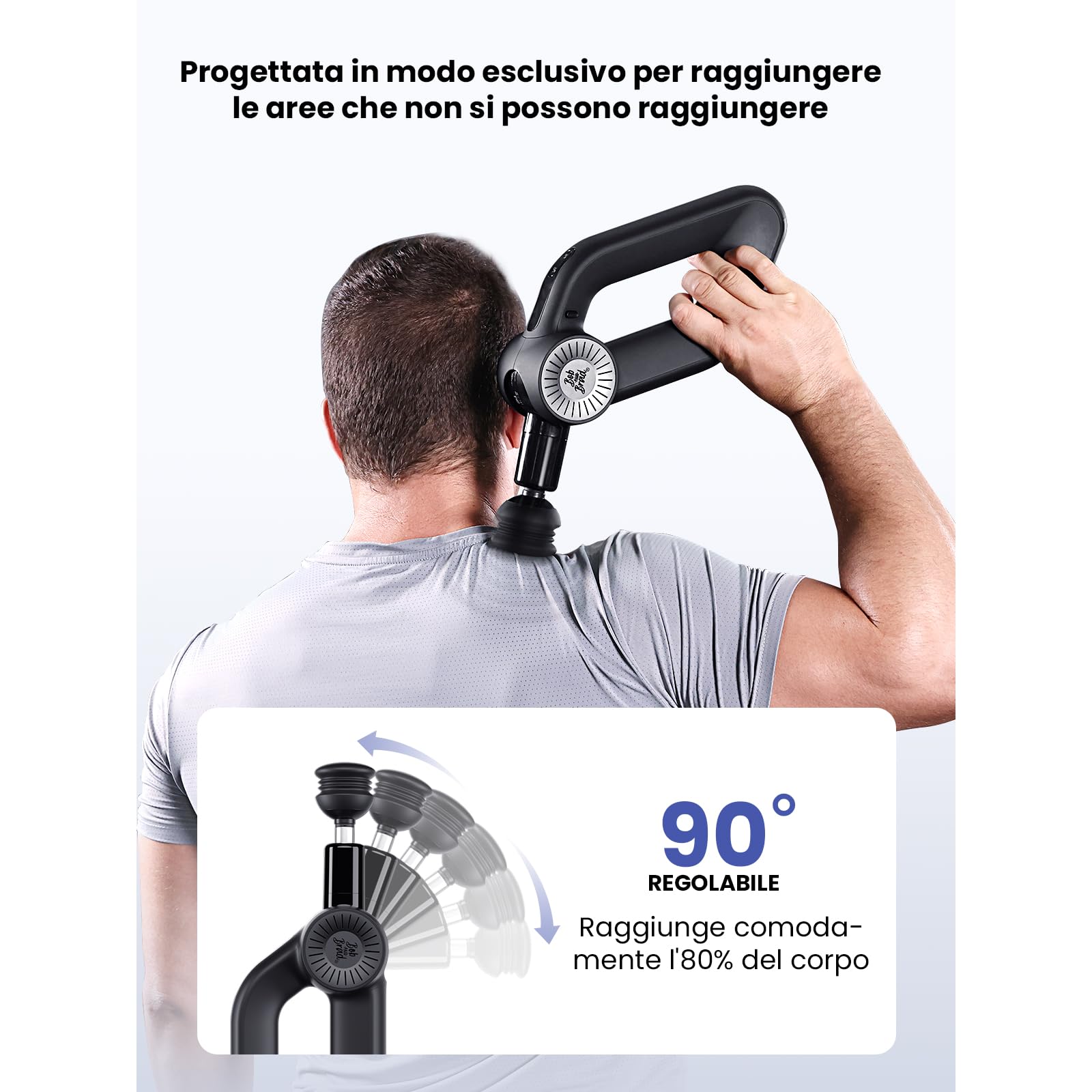 Bob and Brad D6 Pro pistola massaggio nero classico 16mm
