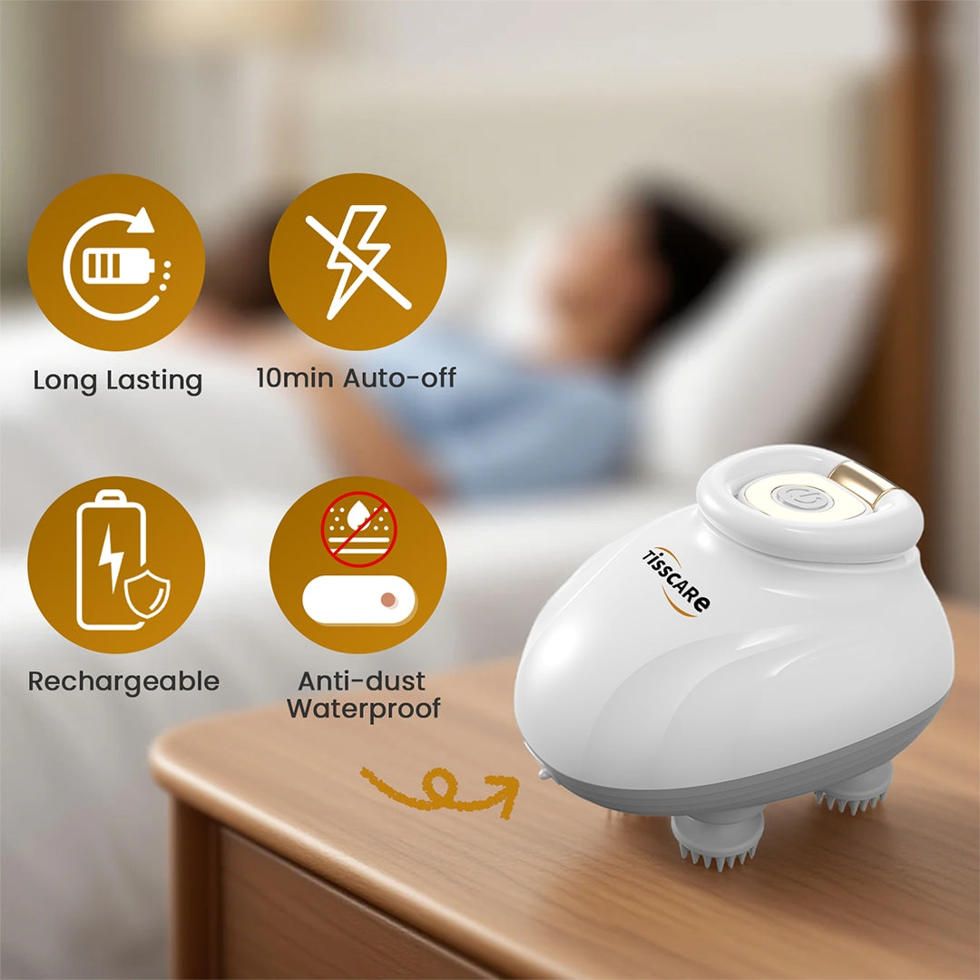 TISSCARE S1 Massaggiatore Elettrico Testa Silicone Luce Rossa