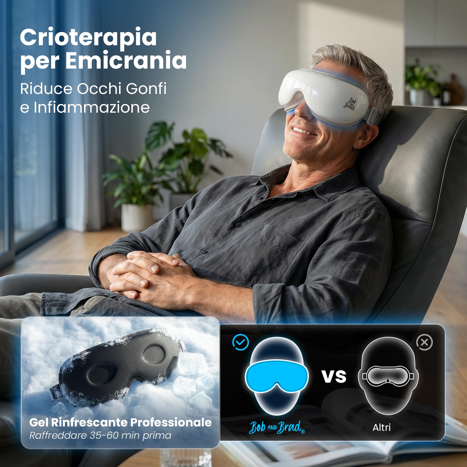 Bob and Brad Eye massaggiatore occhi bianco caldo e freddo bluetooth