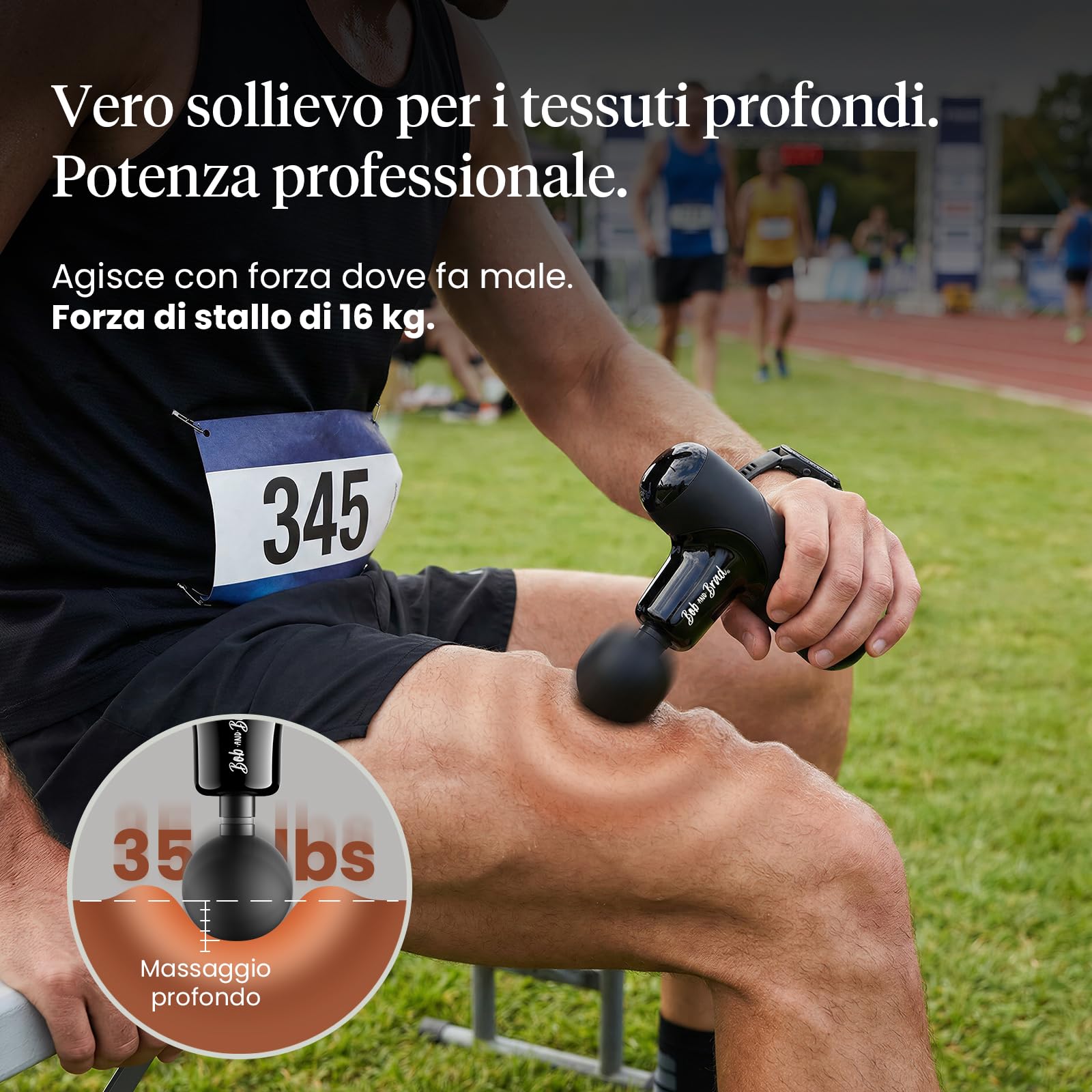 Bob and Brad Q2 Mini pistola massaggio Nero Classico 5 testine