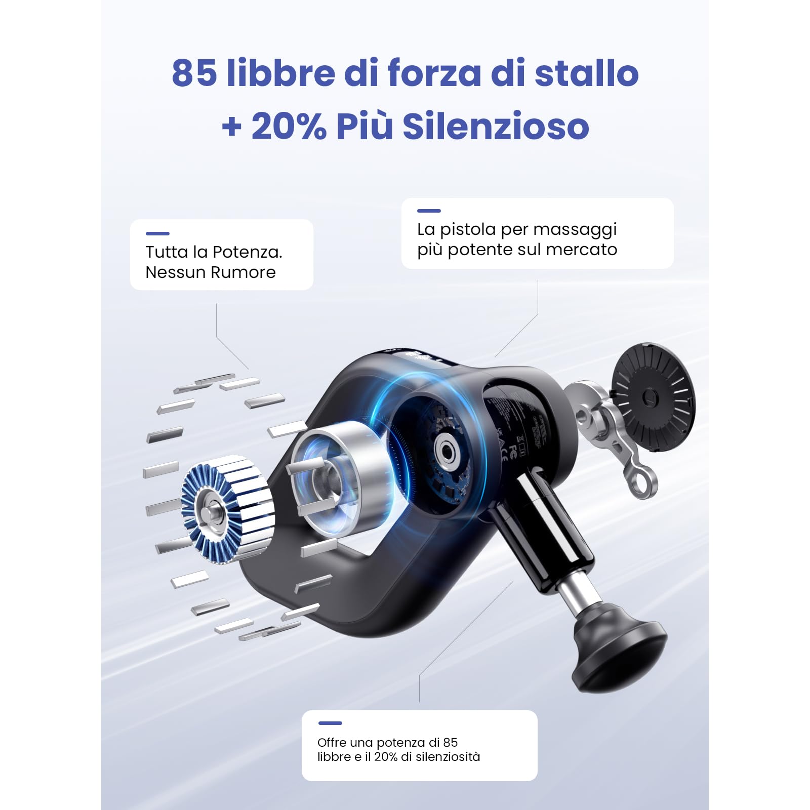 Bob and Brad D6 Pro pistola massaggio nero classico 16mm