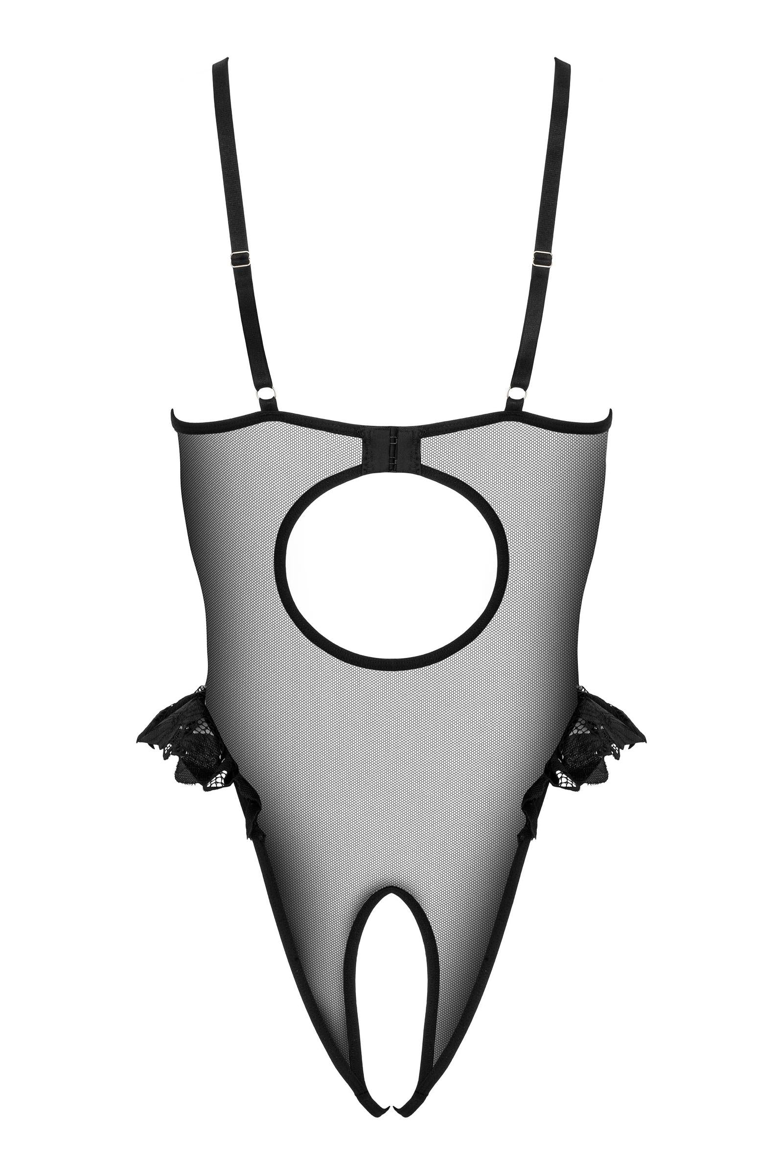 Kotek Body nero pizzo con ferretto e volants S/M L/XL