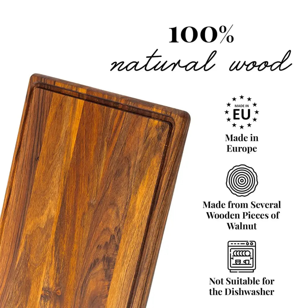 Tuuli tagliere legno noce 44 x 30 cm con scanalatura