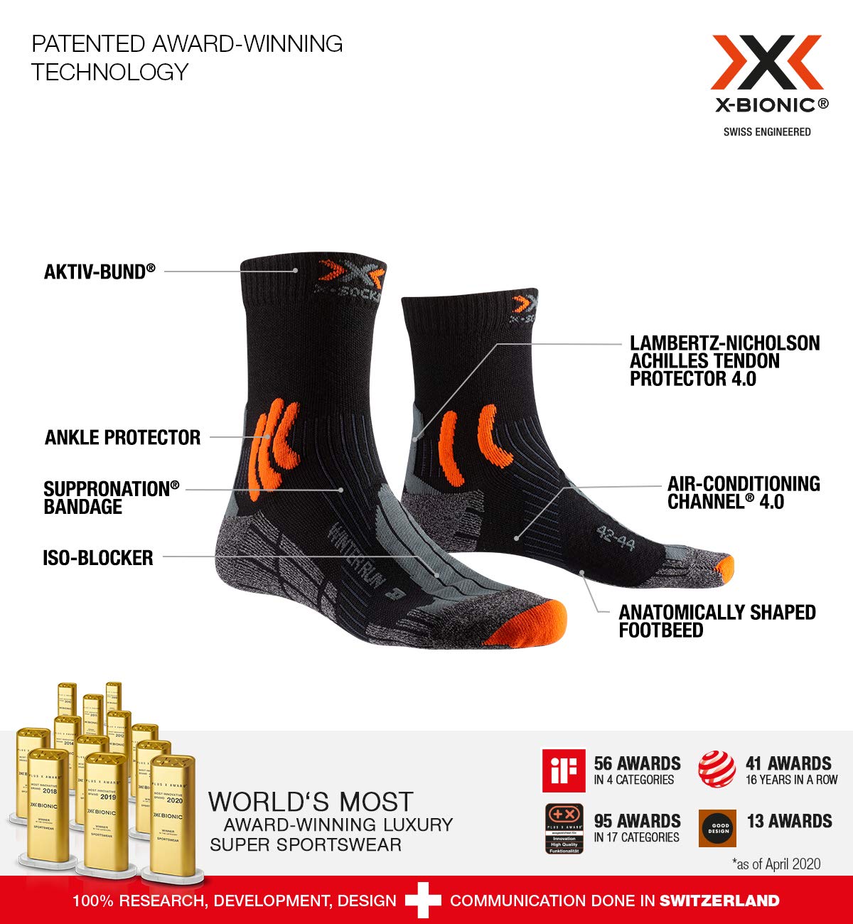 X-Socks Winter Run 4.0 calze running nero 42/44