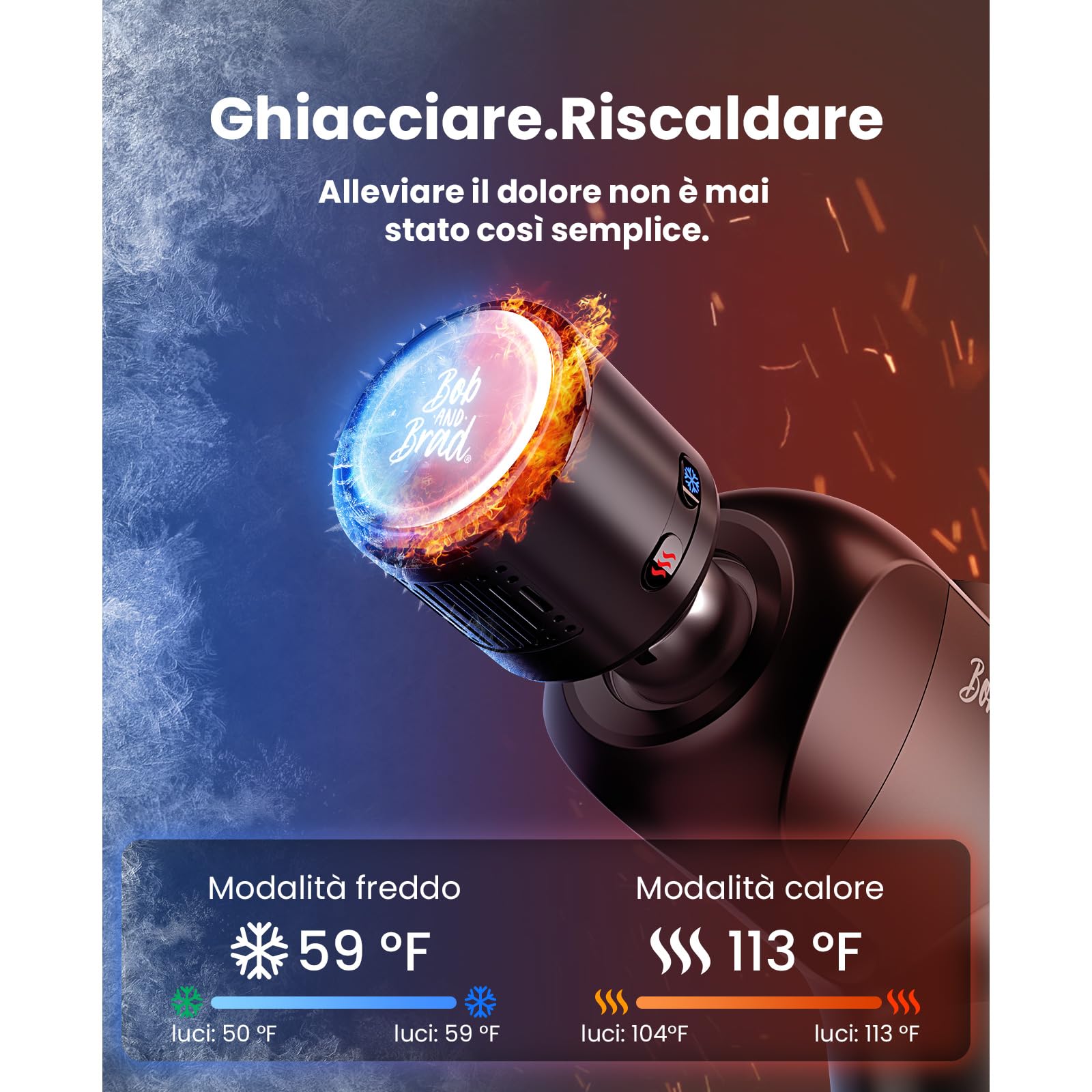 Bob and Brad X6 Pro Max pistola massaggio nero caldo freddo