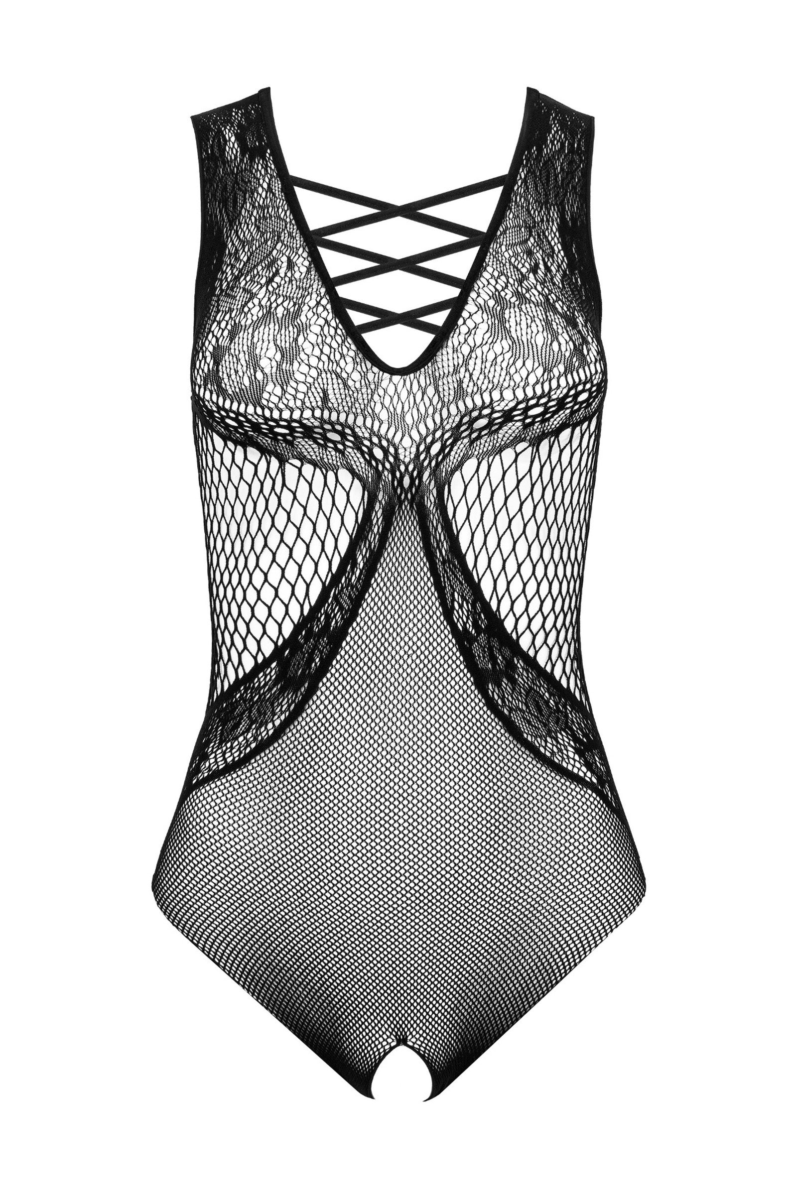 Kotek Body Rete Nero S/M/L Pizzo Cavallo Aperto