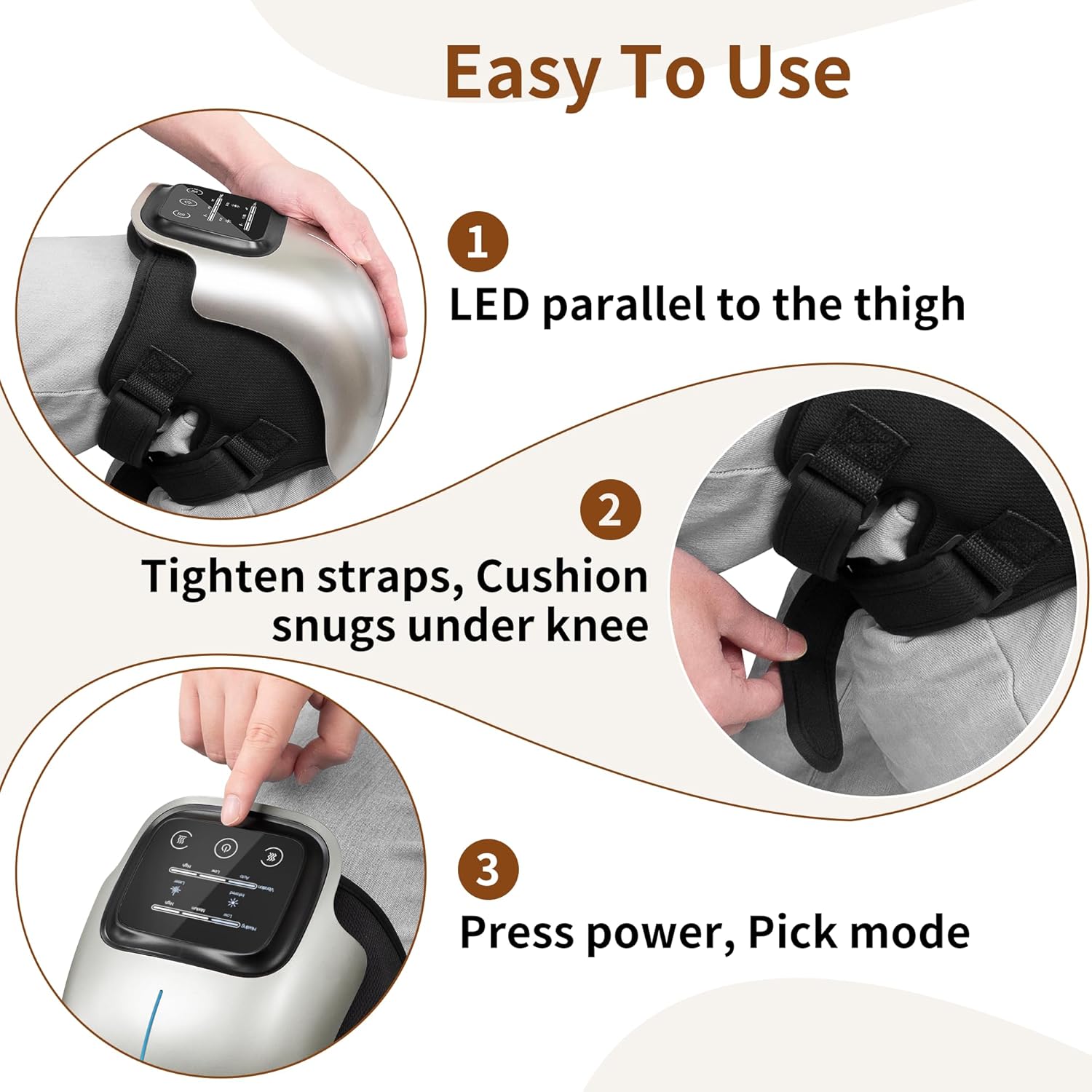 Nekteck Knee Massager ginocchiera massaggiante 3 in 1 cordless