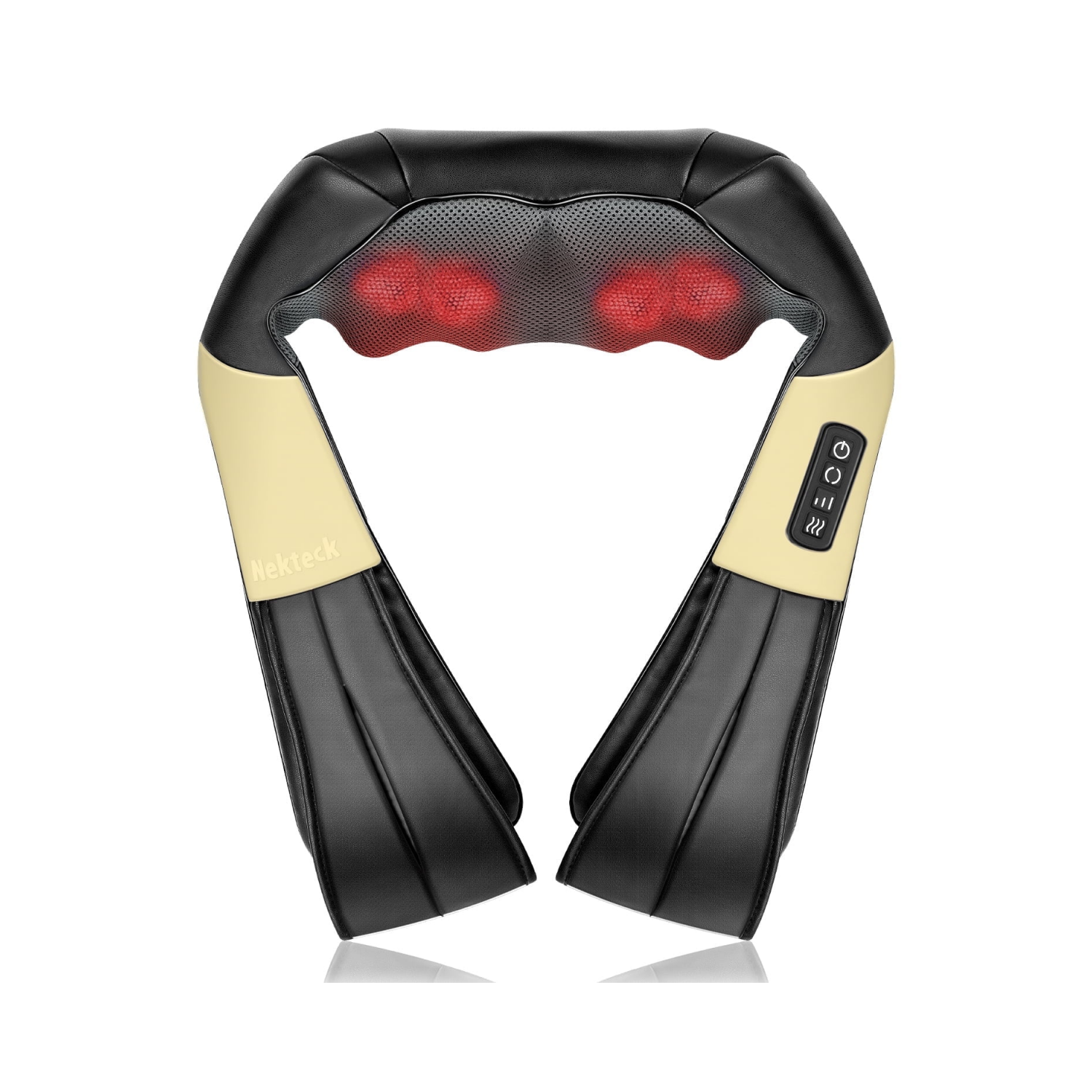 Nekteck Neck & Back Massager Shiatsu Collo Schiena Nero 16 Nodi