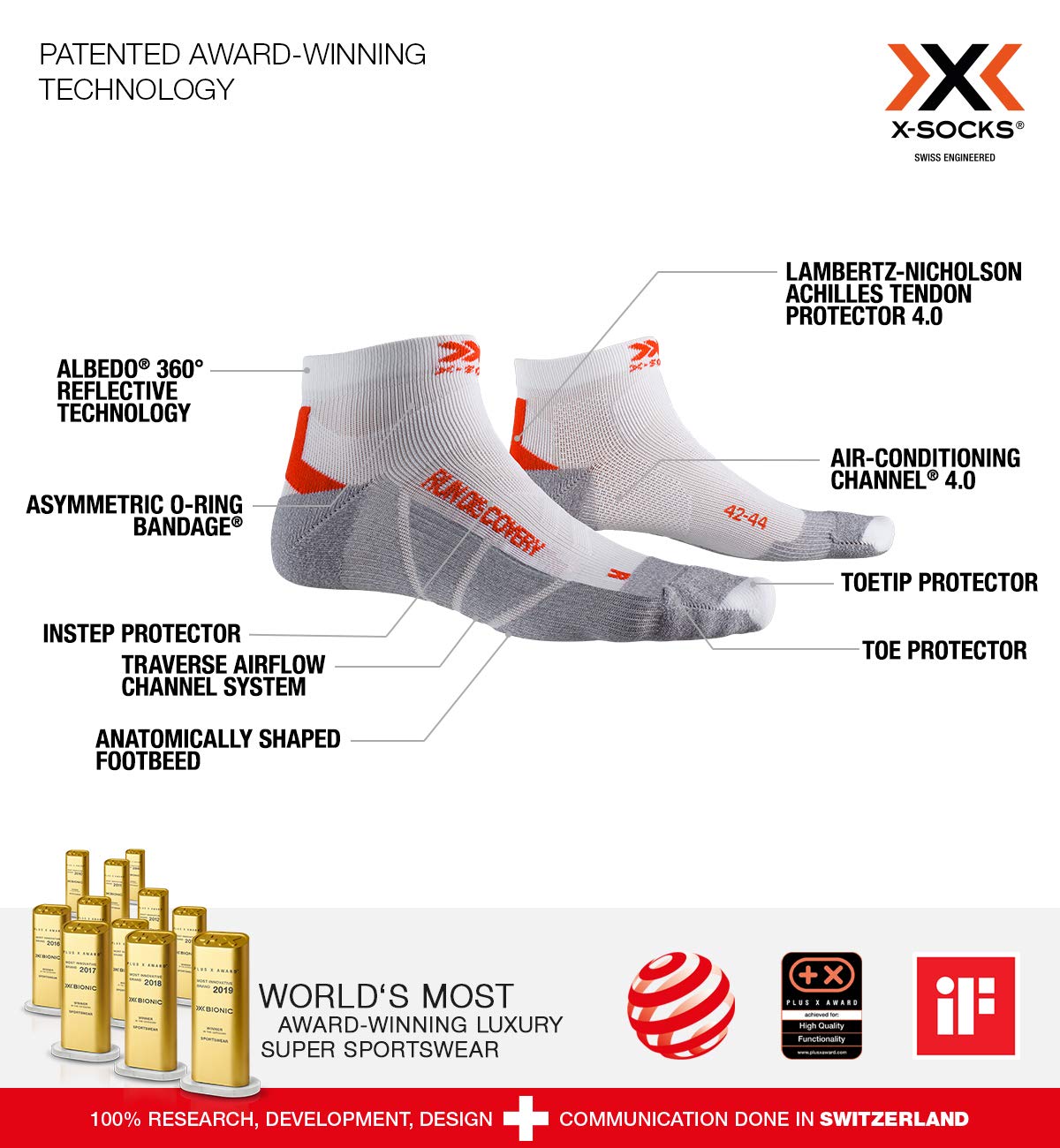X-Socks Run Discovery Calzini Corsa Opal Black 35-38
