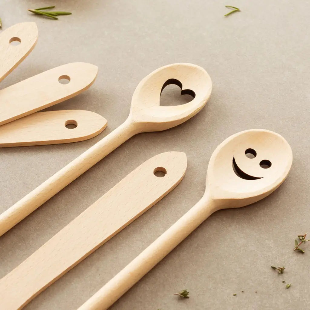 Tuuli Utensili cucina legno set 6 pezzi faggio 30 cm motivo