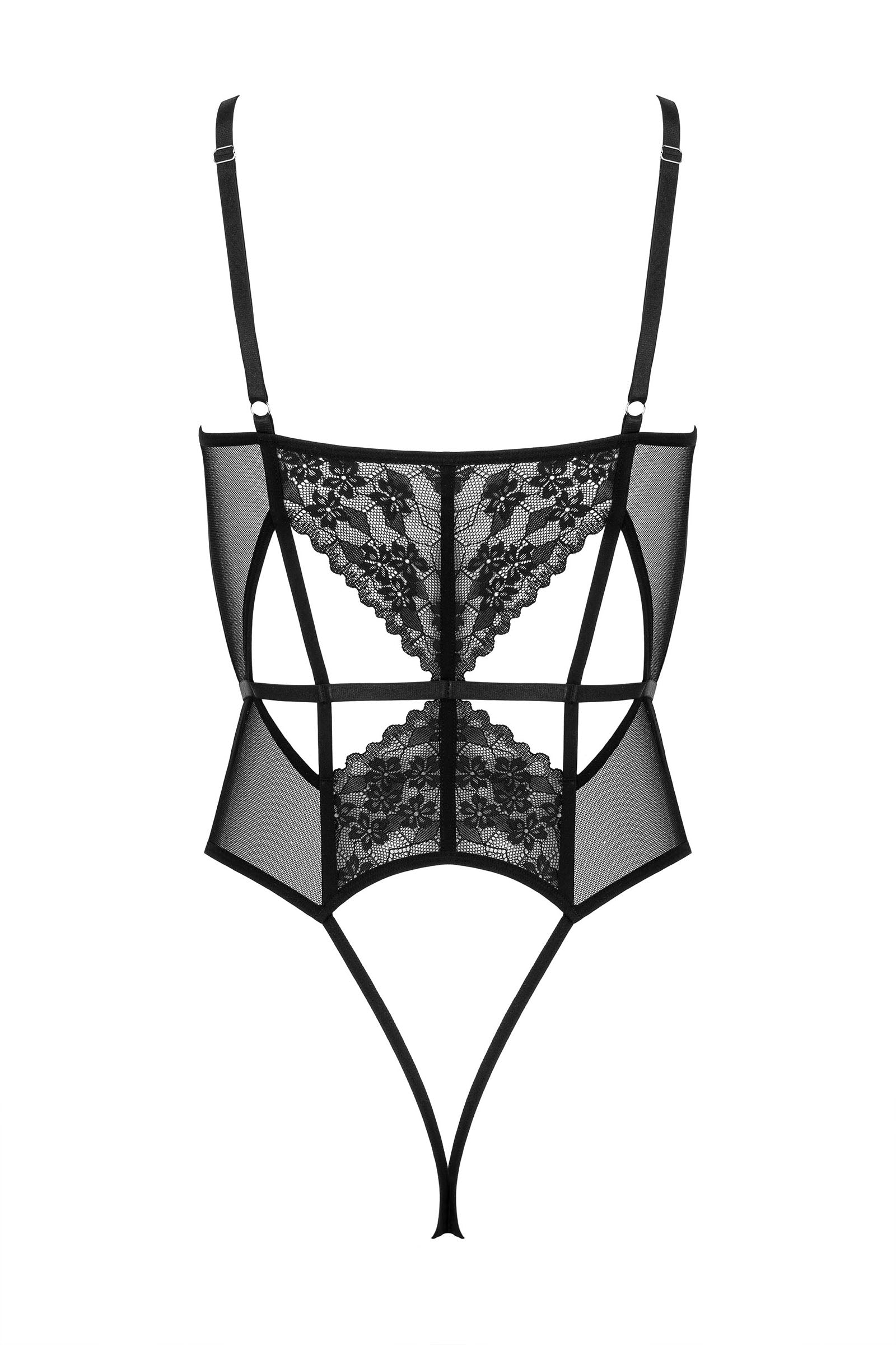 Kotek BD107 Bodys body pizzo nero S/M aperto