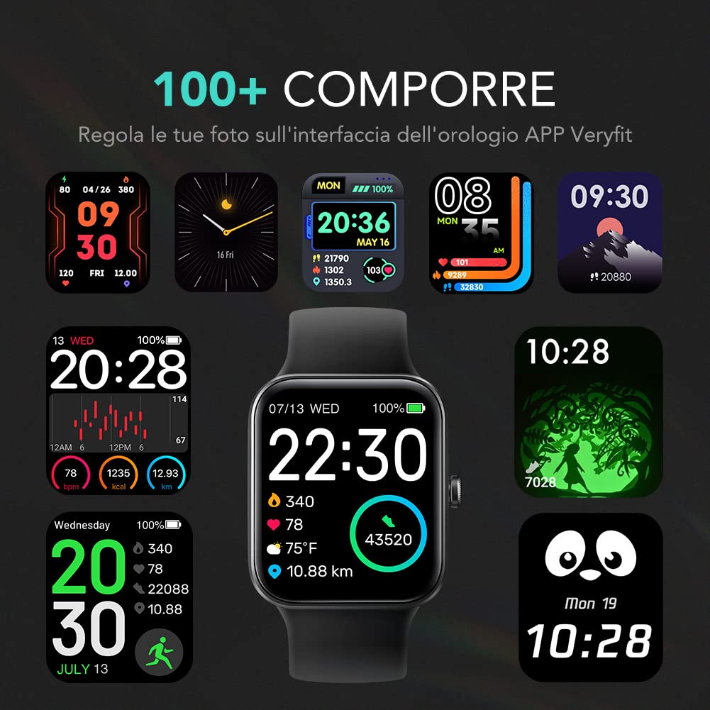 SKG V7 smartwatch orologio intelligente nero 1,7"