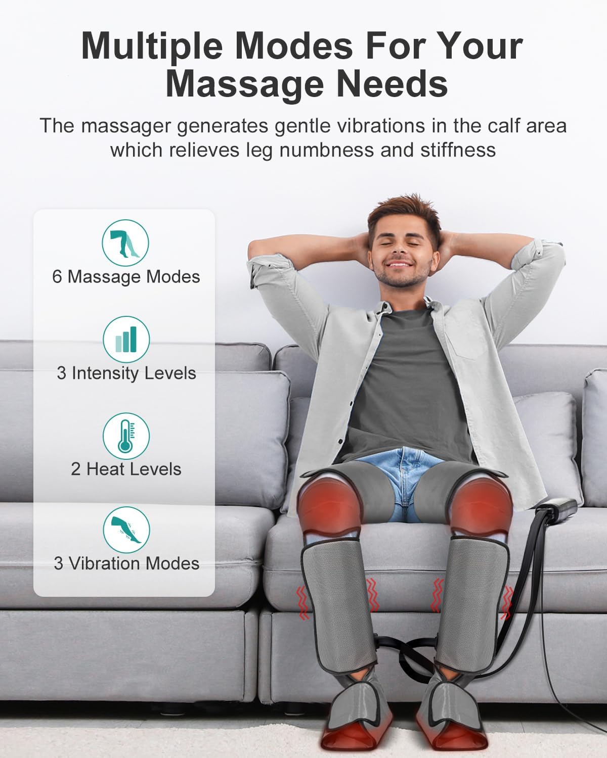 Nekteck Leg Massager massaggiatore gambe calore vibrazione