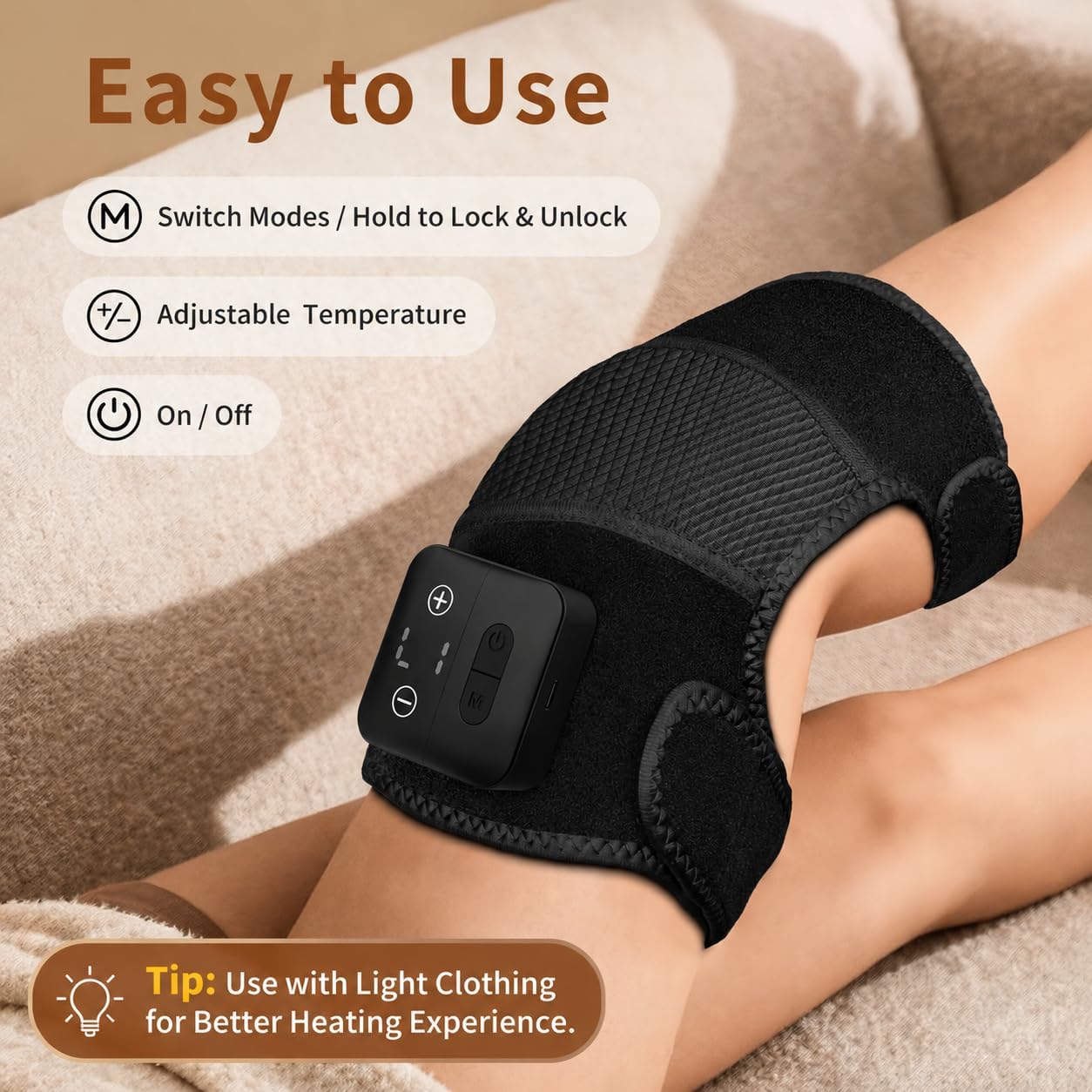Nekteck Knee Massager Massaggiatore Ginocchio con Calore Singolo