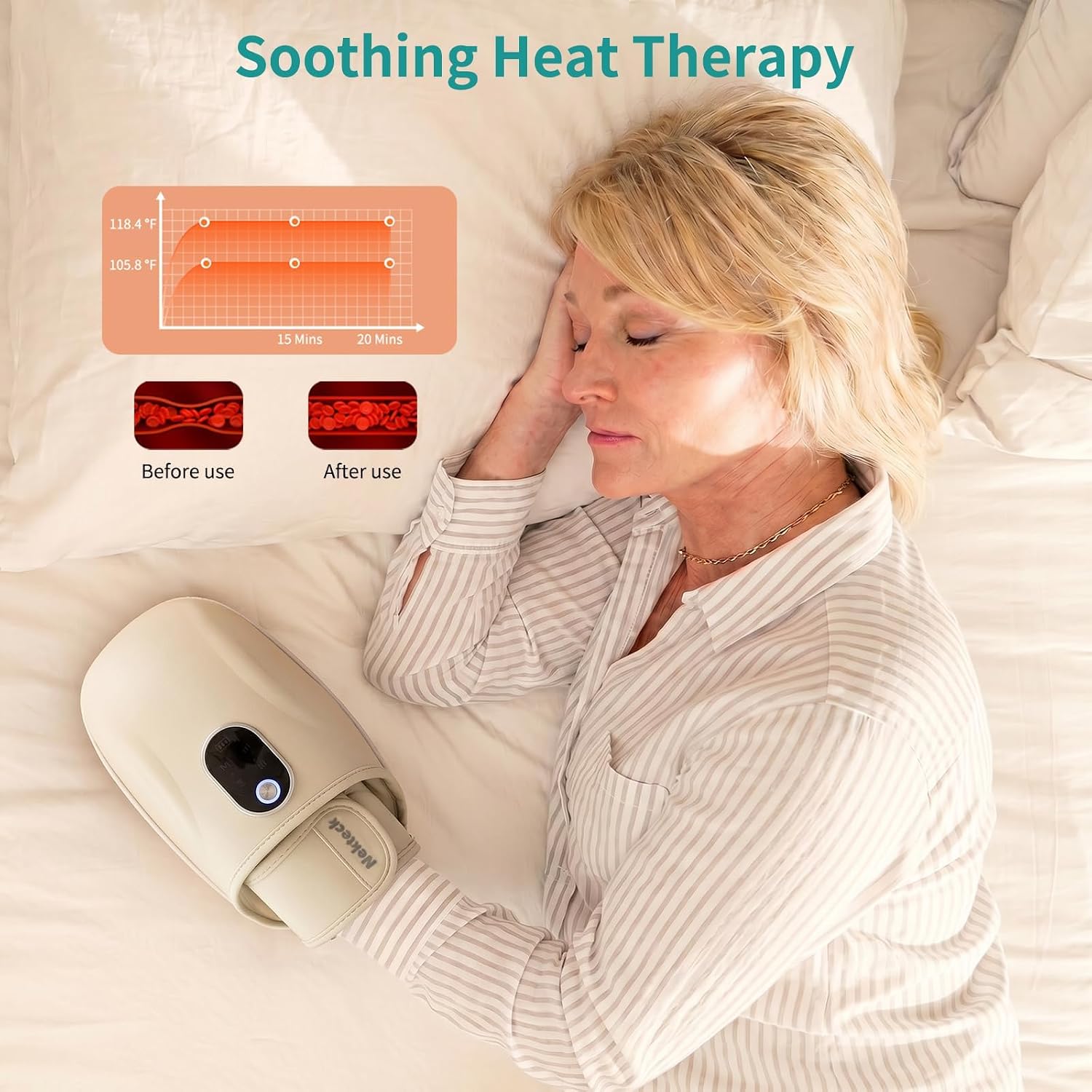 Nekteck Hand Massager Mani Polso Calore Senza Fili