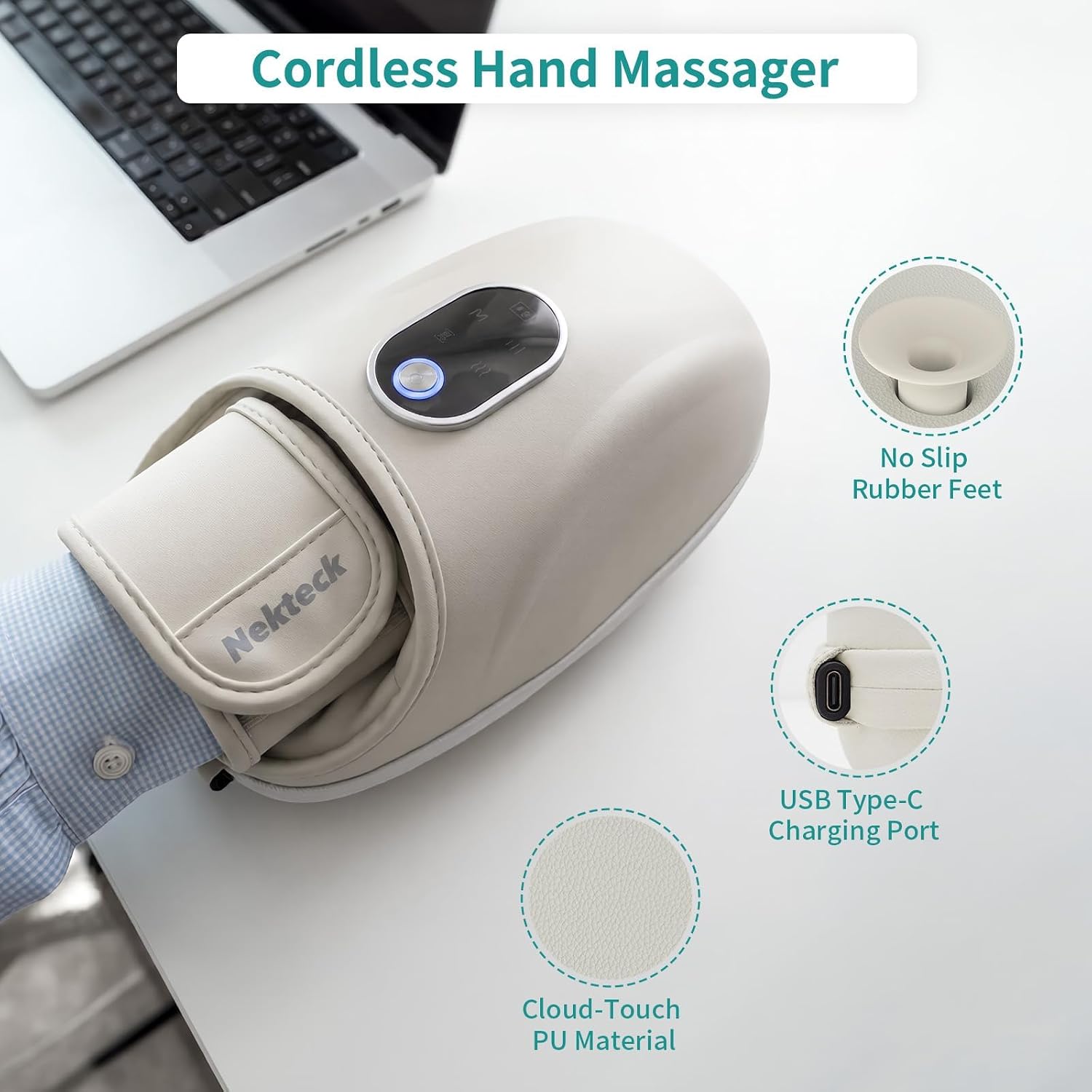 Nekteck Hand Massager Mani Polso Calore Senza Fili