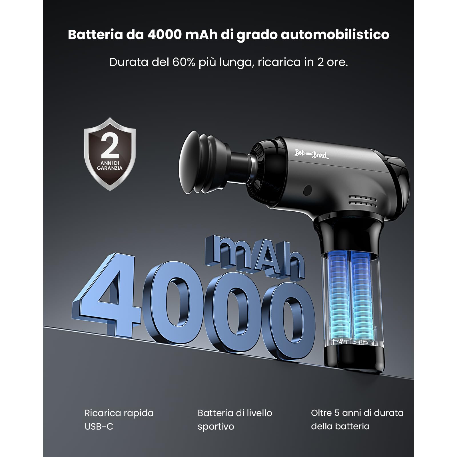 Bob and Brad T2 Pro Pistola Massaggio Caldo e Freddo 4000mAh