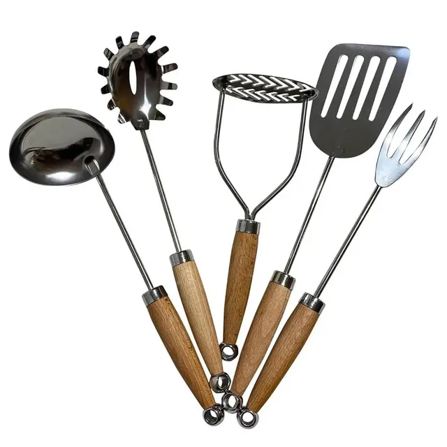 Tuuli Utensili da cucina Set Acciaio Faggio 5 Pezzi Europa