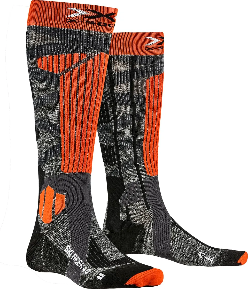 X-Socks Ski Rider 4.0 calze sci grigio arancione 35-38 termiche