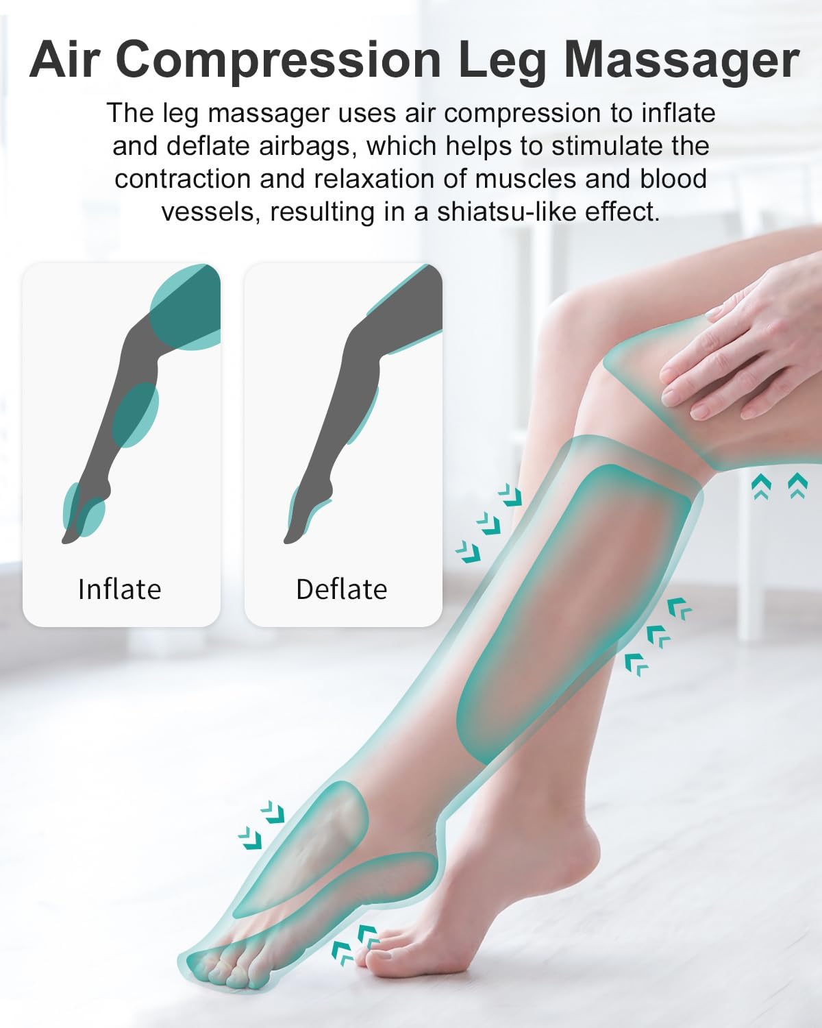 Nekteck Leg Massager massaggiatore gambe calore vibrazione
