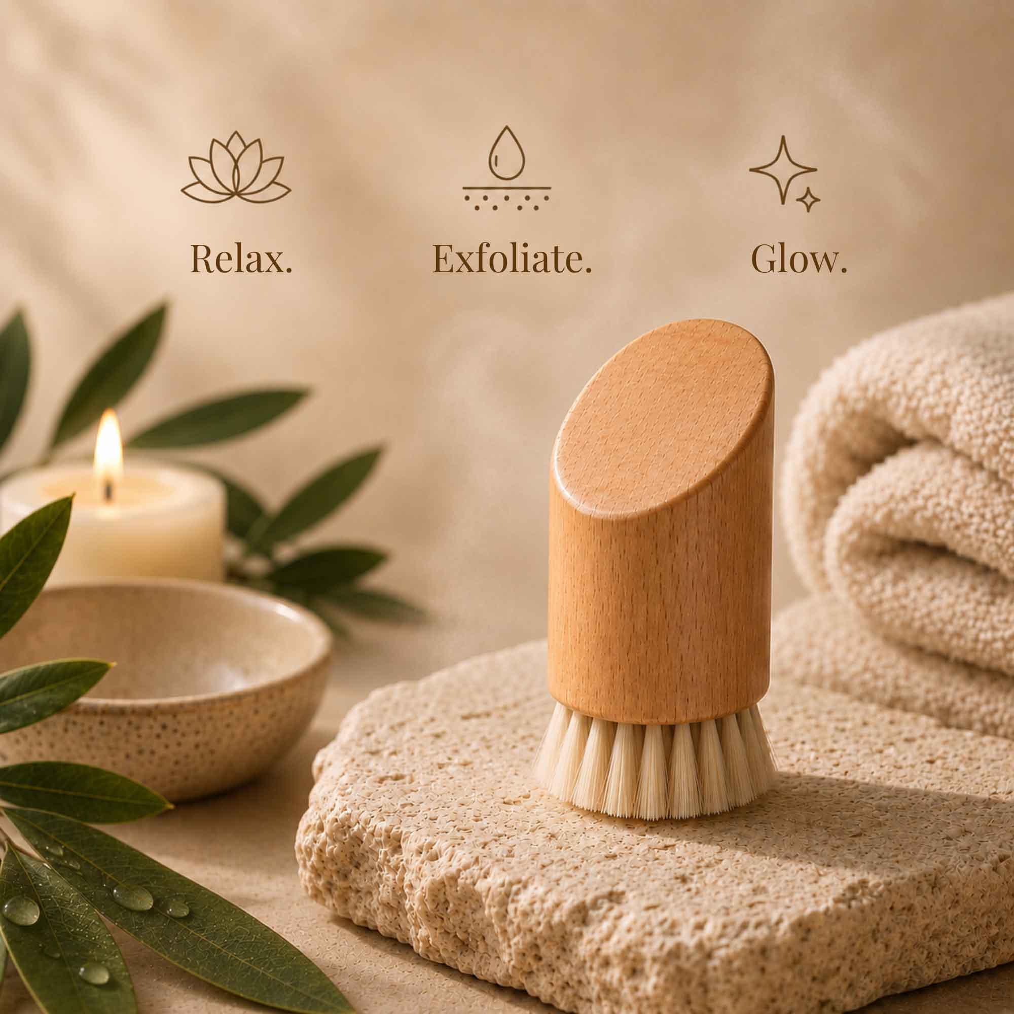 Tuuli Massaggiatori in legno Spazzola viso peeling crine