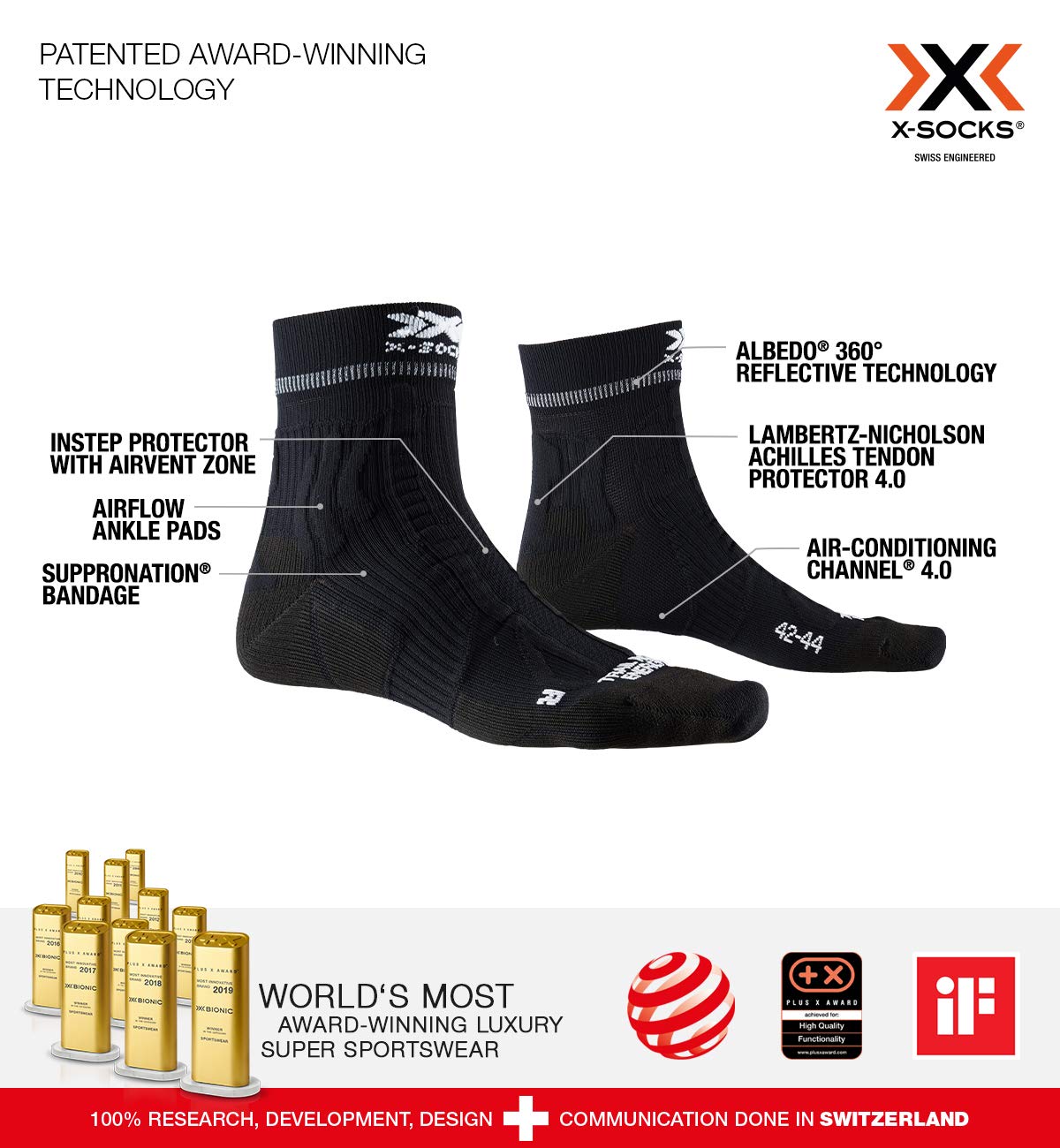 X-Socks Trail Run Energy Calze Trail Running 42-44 Blu Arancio