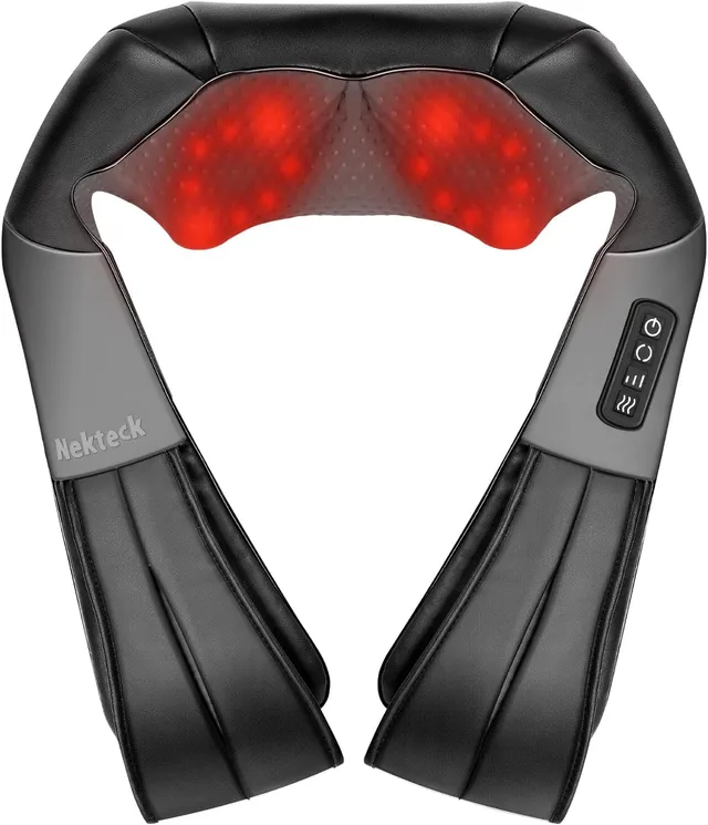 Nekteck Neck & Back Massager cuscino shiatsu 3D con calore auto