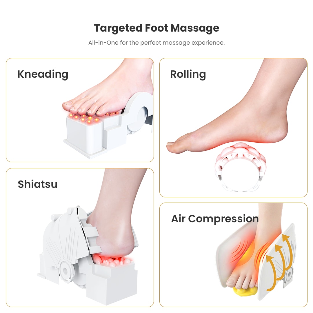 TISSCARE FeetFlo C1 Massaggiatore Piedi Nero Calore Shiatsu
