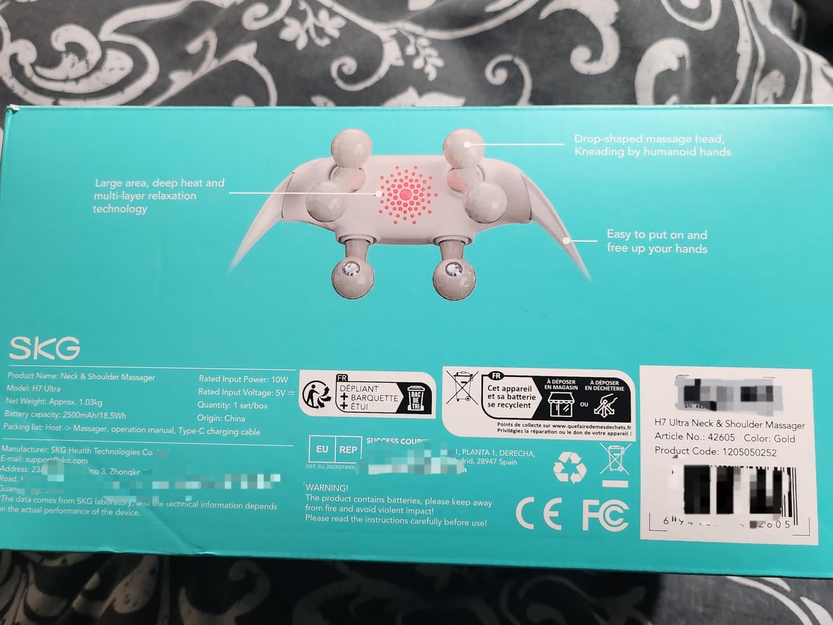 SKG H7 Ultra massaggiatore collo spalle calore bianco