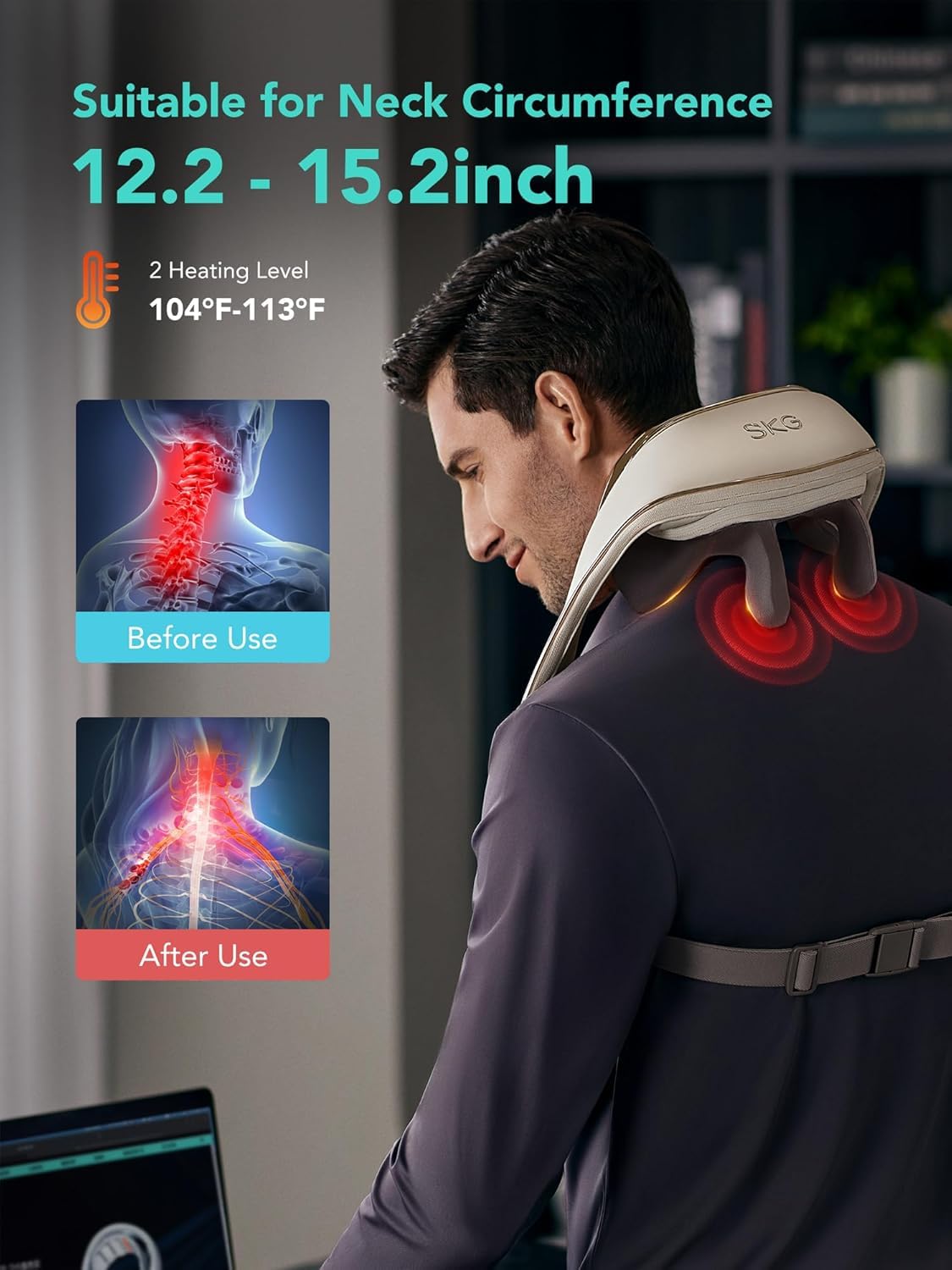 SKG H5 Mini Neck & Shoulder Massager 6D con calore