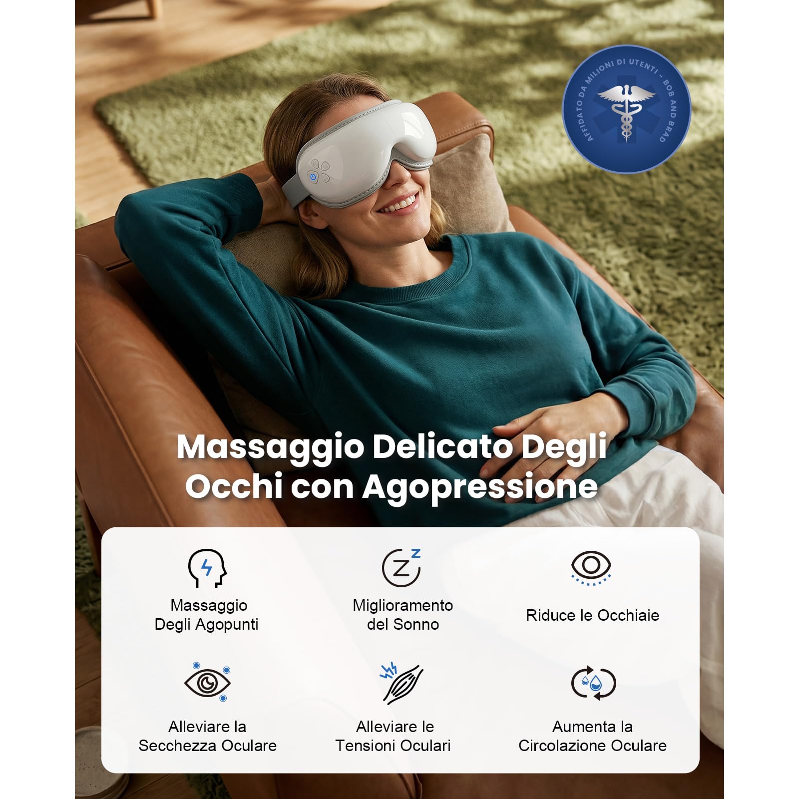 Bob and Brad Eye massaggiatore occhi bianco caldo e freddo bluetooth