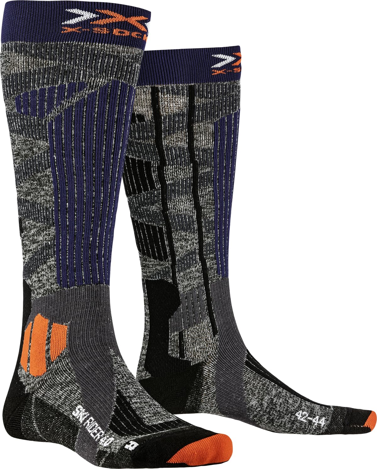 X-Socks Ski Rider 4.0 calze sci grigio arancione 35-38 termiche
