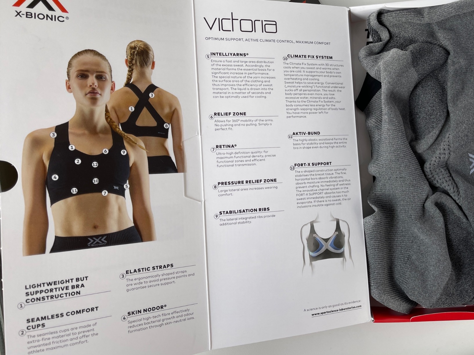 X-Bionic Energizer 4.0 reggiseno sportivo M grigio