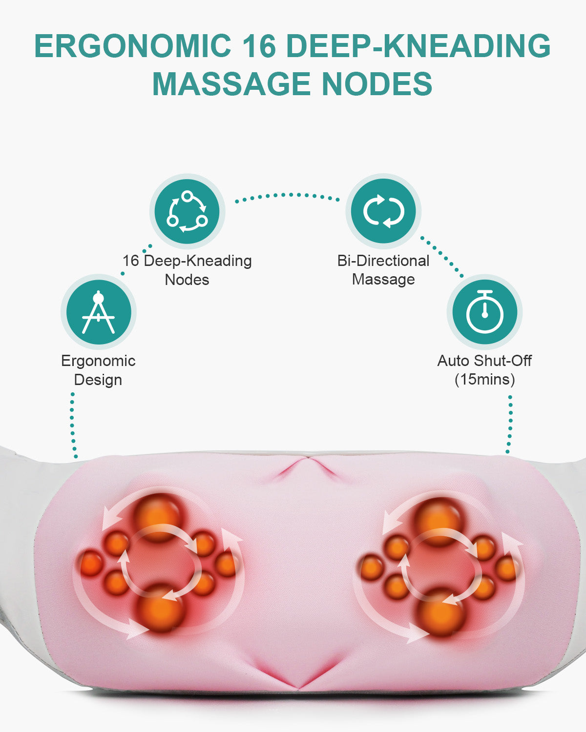 Nekteck Neck Back Massager Collo Schiena Grigio Senza Fili