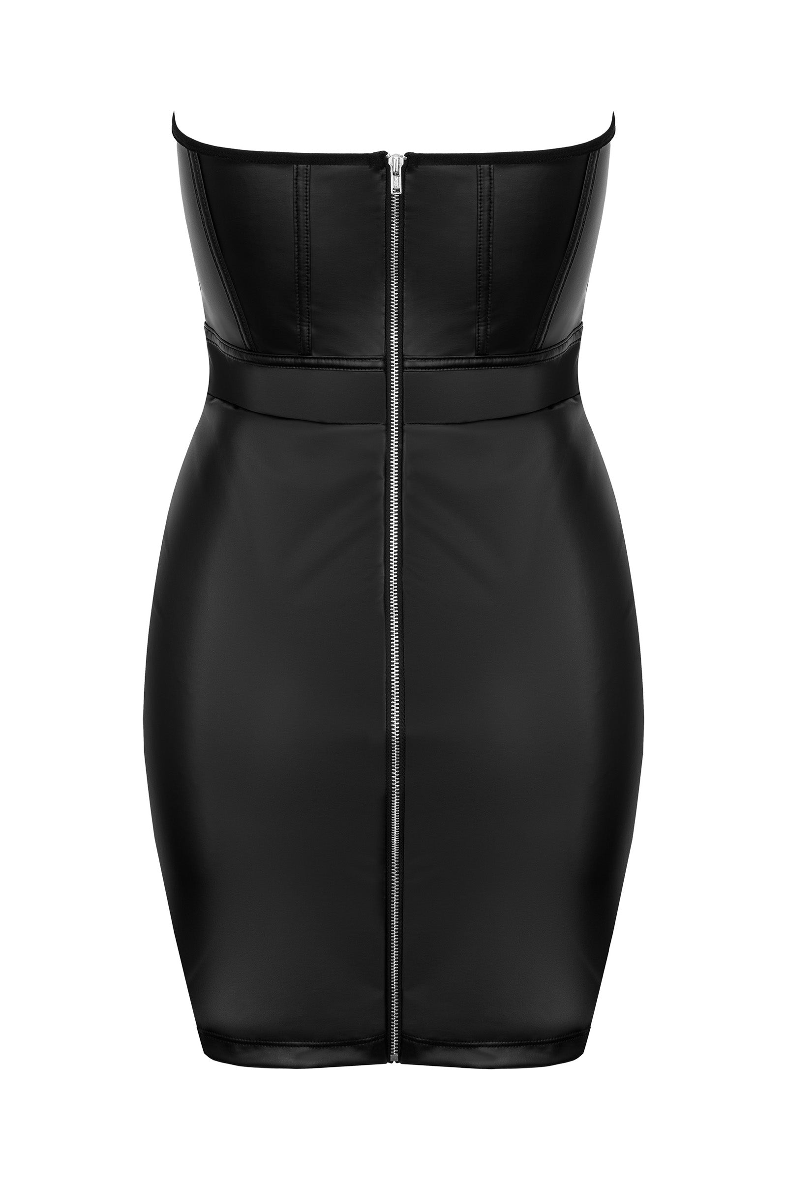 Kotek Sexy Kleider mini abito wetlook nero S/M senza spalline