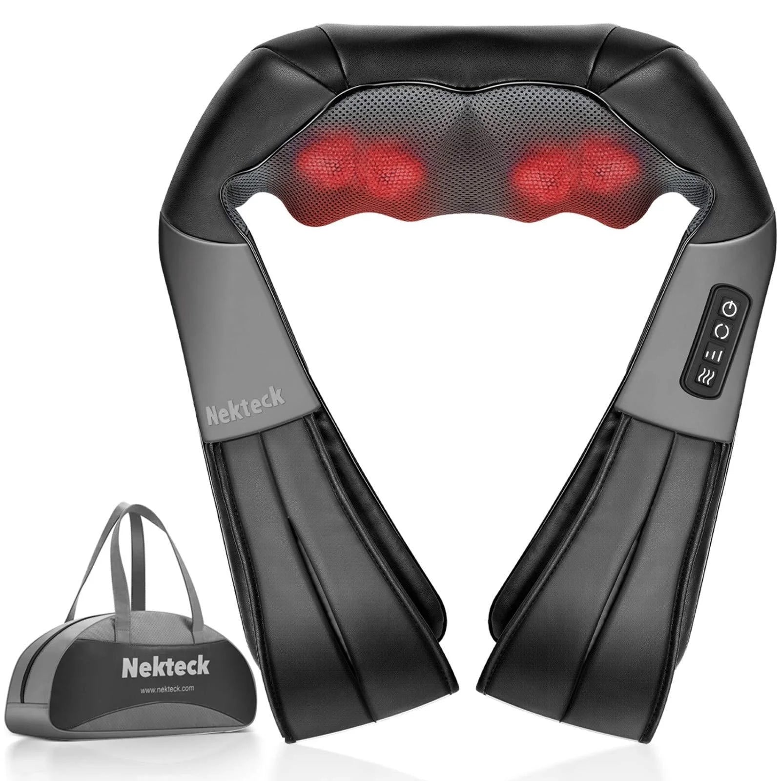 Nekteck Neck & Back cuscino massaggio shiatsu con calore nero