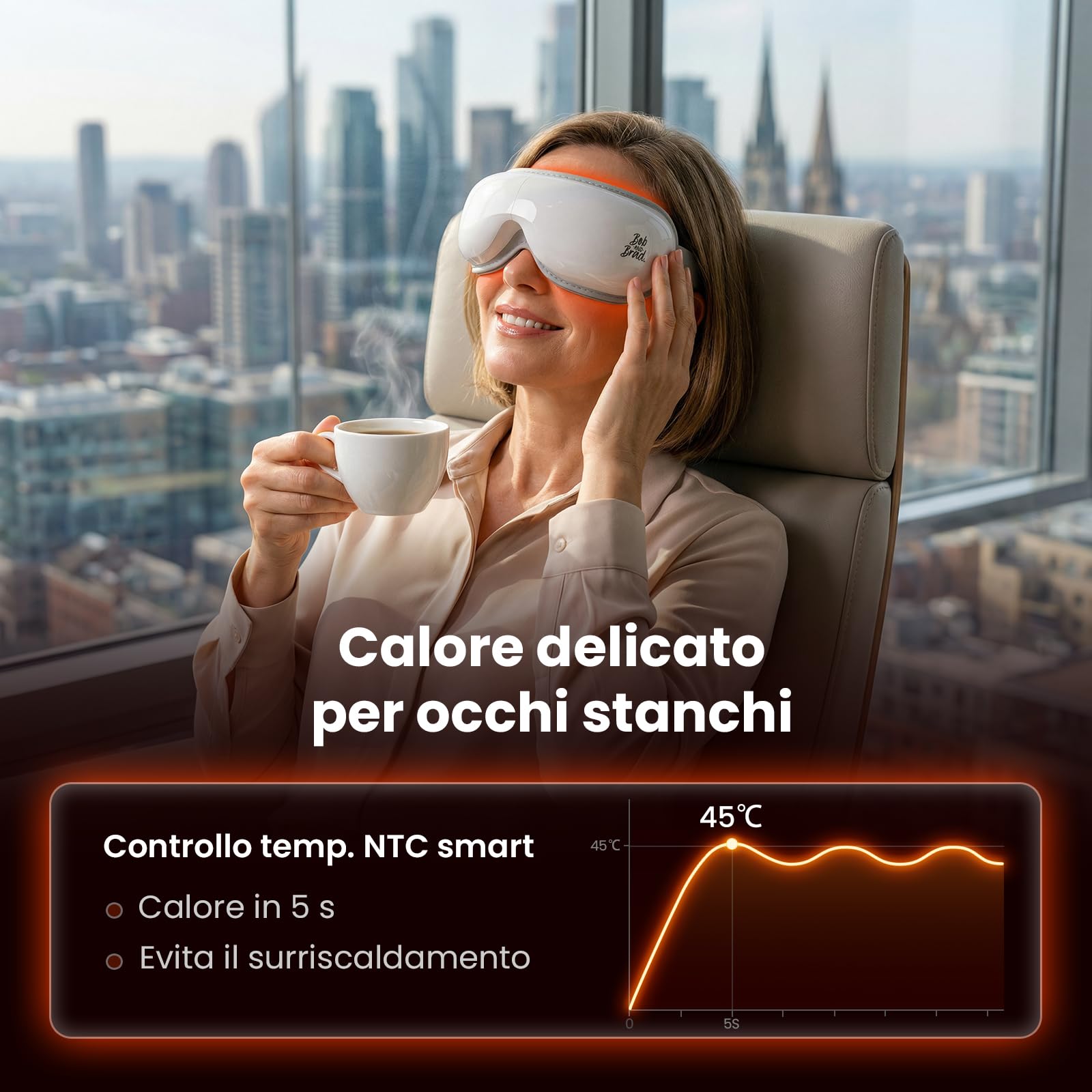 Bob and Brad Eye massaggiatore occhi bianco caldo e freddo bluetooth